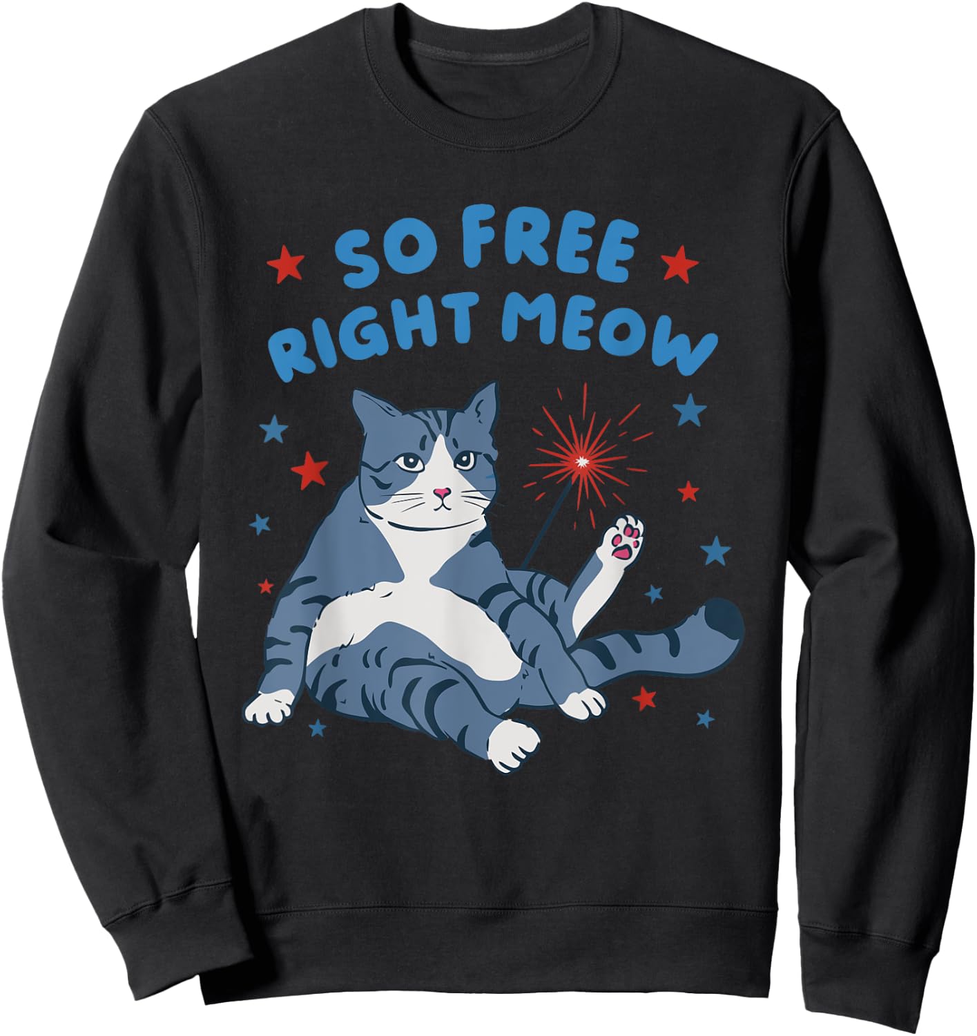 So Free Right Meow Sweatshirt - Sweatshirt | Black