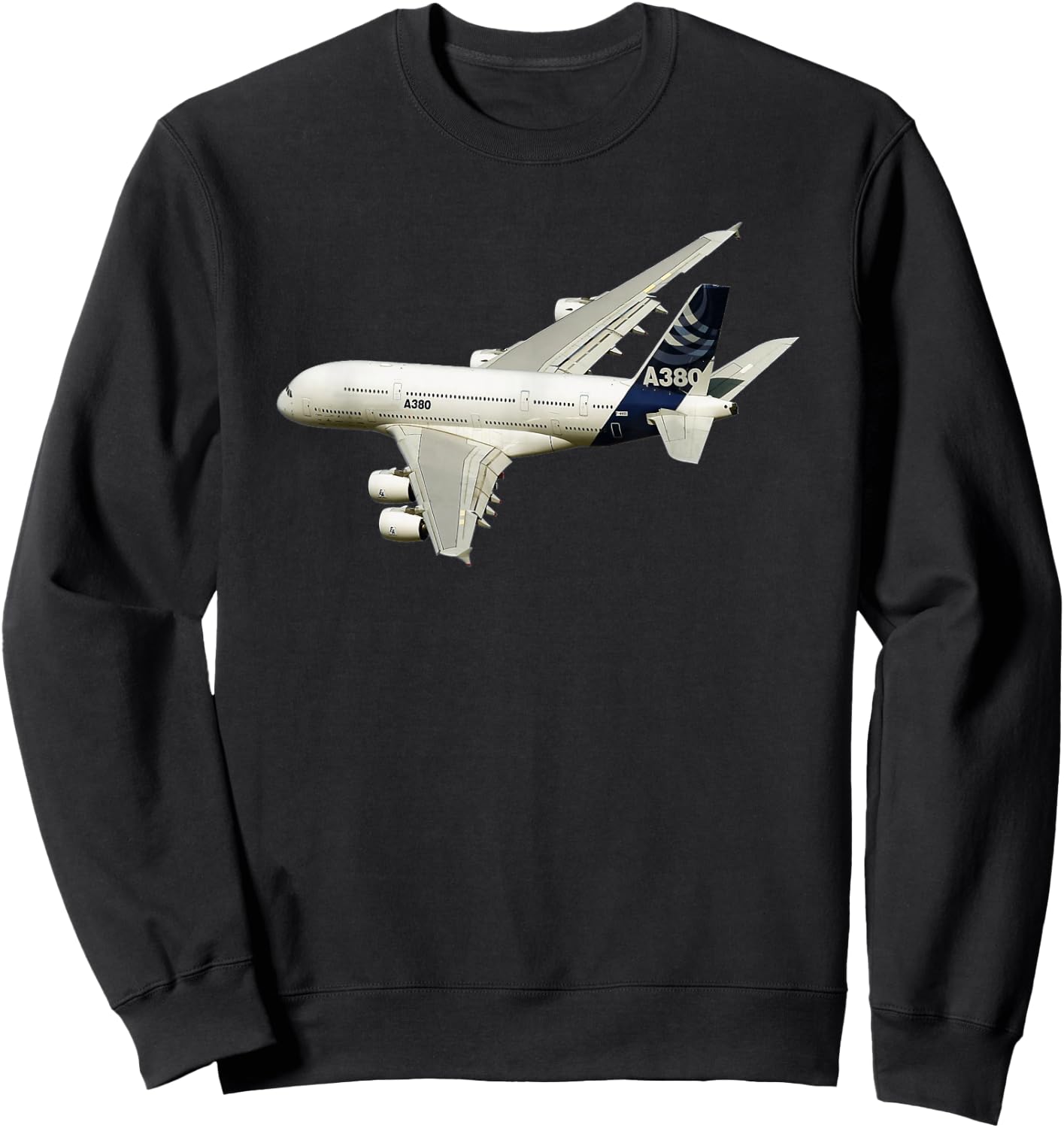 A380 Airline Jet Aeroplane Sweatshirt - Sweatshirt | Black