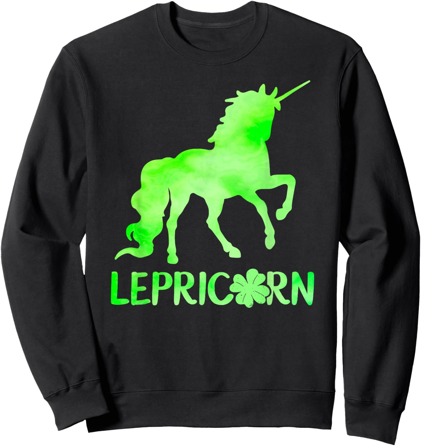 Lucky Lepricorn Unicorn St Patricks Day Sweatshirt - Sweatshirt | Black