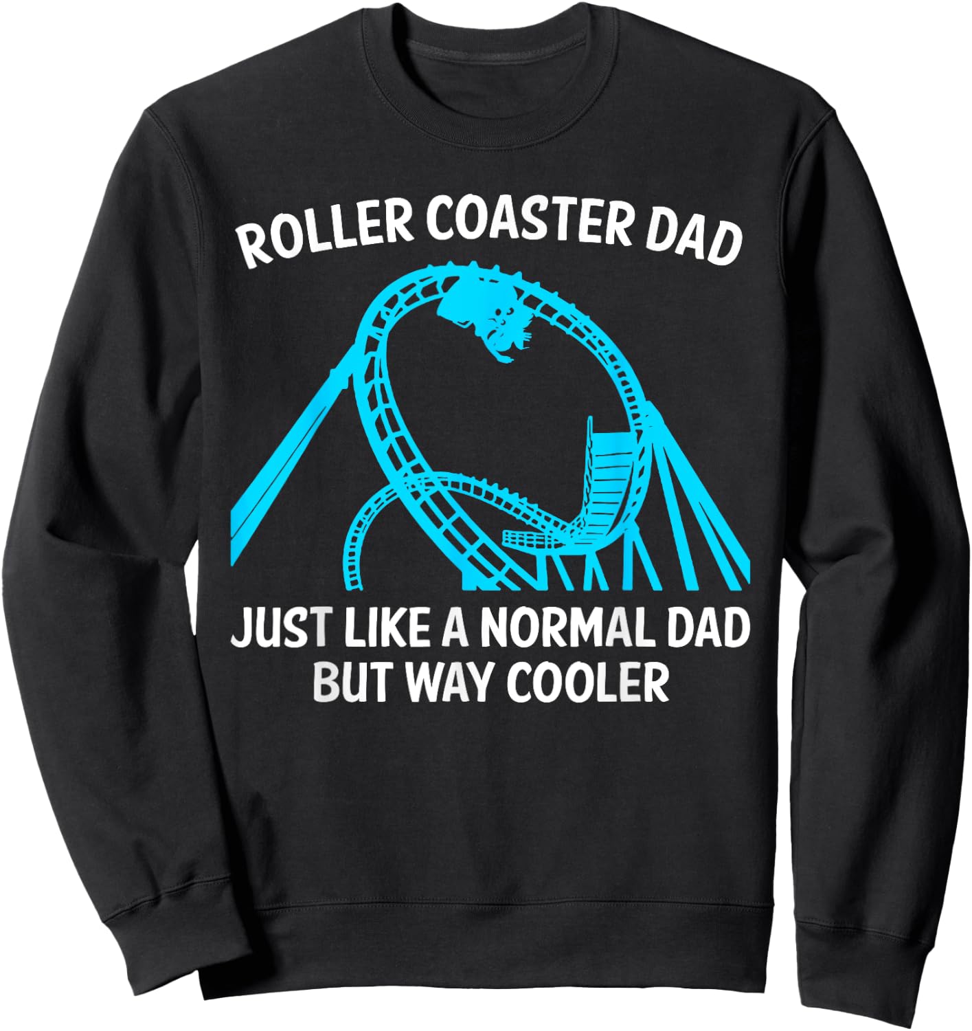 Funny Roller Coaster Designs For Dad Men Amusement Parks Sweatshirt - Sweatshirt | Black
