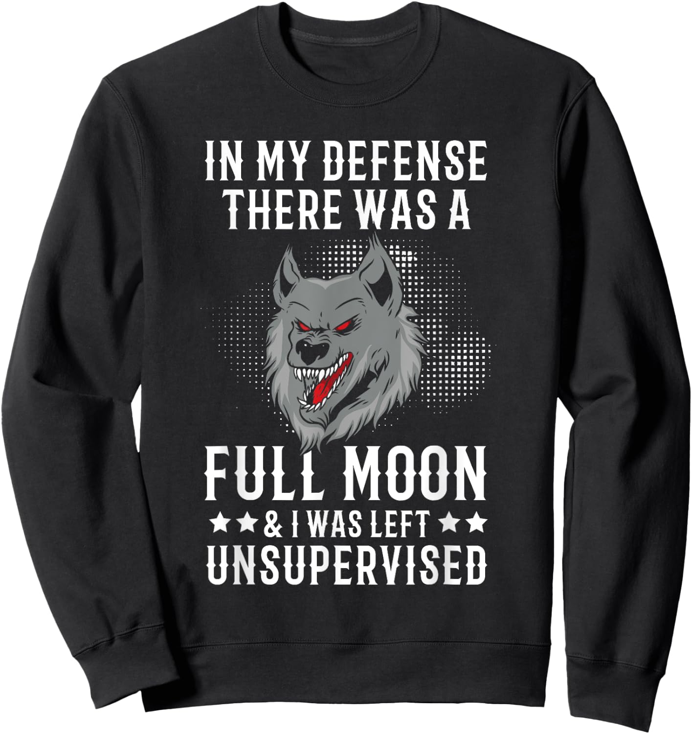 Werewolf Full Moon Vintage Werewolf Sweatshirt - Sweatshirt | Black