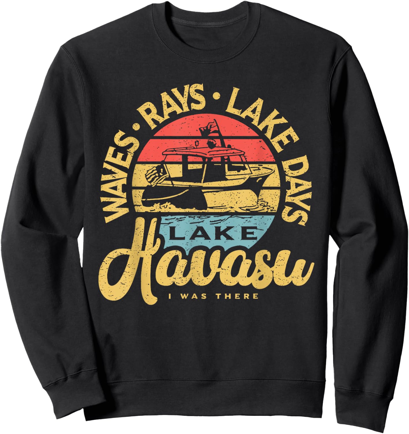 Lake Havasu Arizona Boat Sandbar Party Summer Vacation Men Women Sweatshirt - Sweatshirt | Black