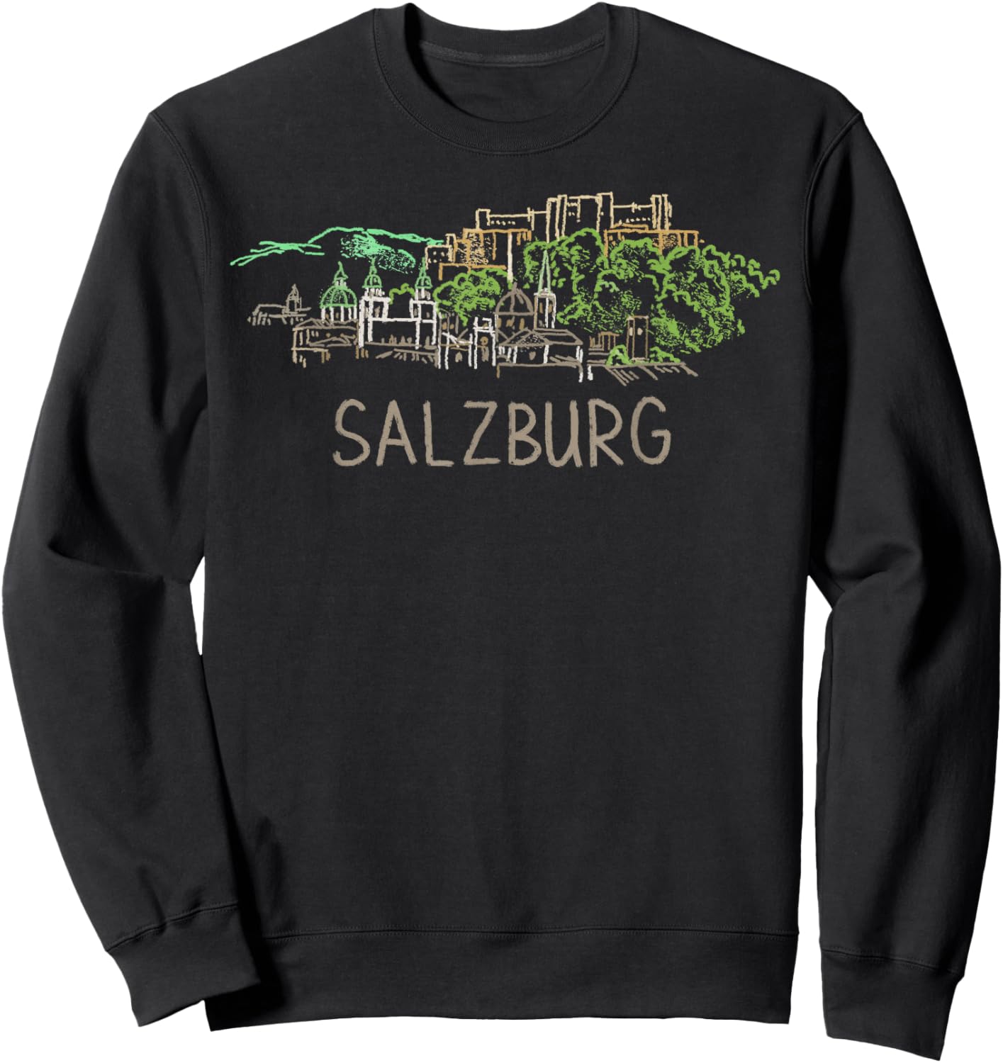 Salzburg Austria Art Gift Men Women Sweatshirt - Sweatshirt | Black