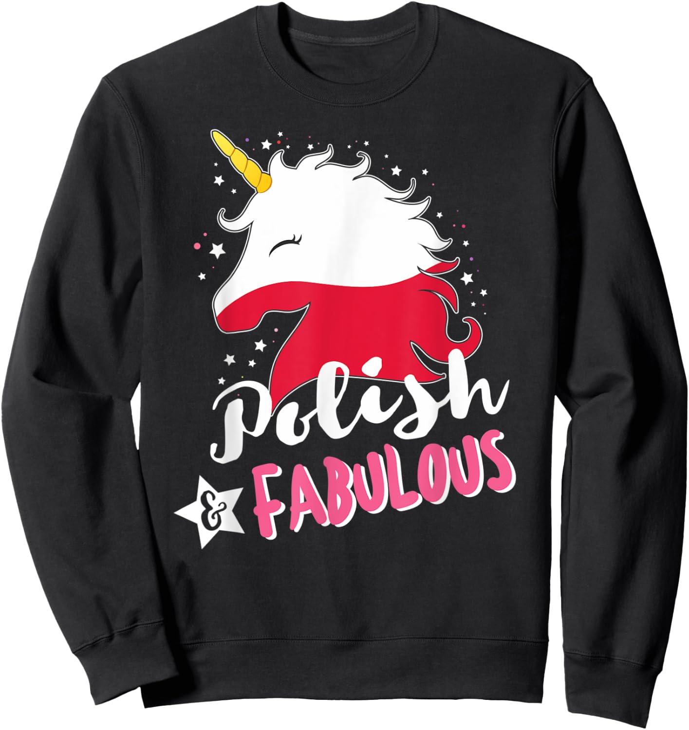 Polish Unicorn Poland Flag Sweatshirt - Sweatshirt | Black