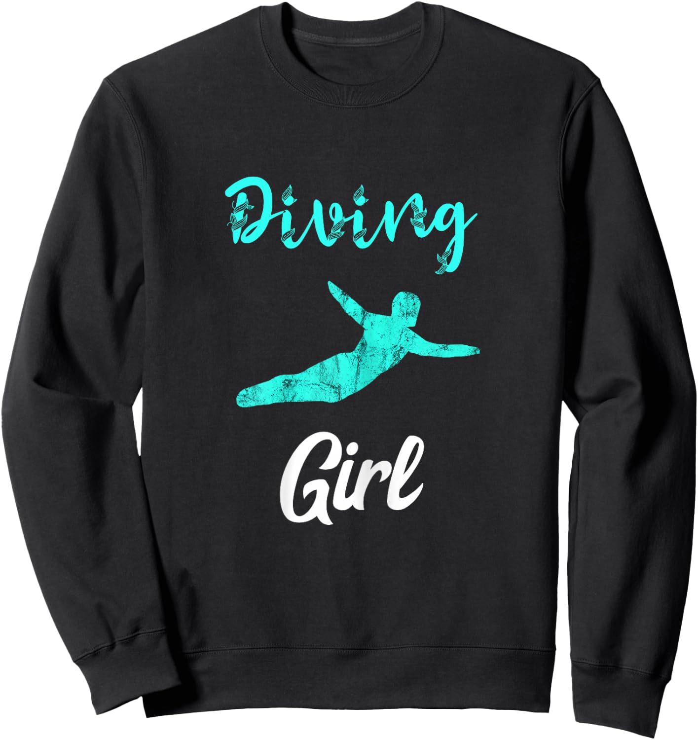 Diving Girl Springboard Platform Diver Dive Swimming Board Sweatshirt - Sweatshirt | Black