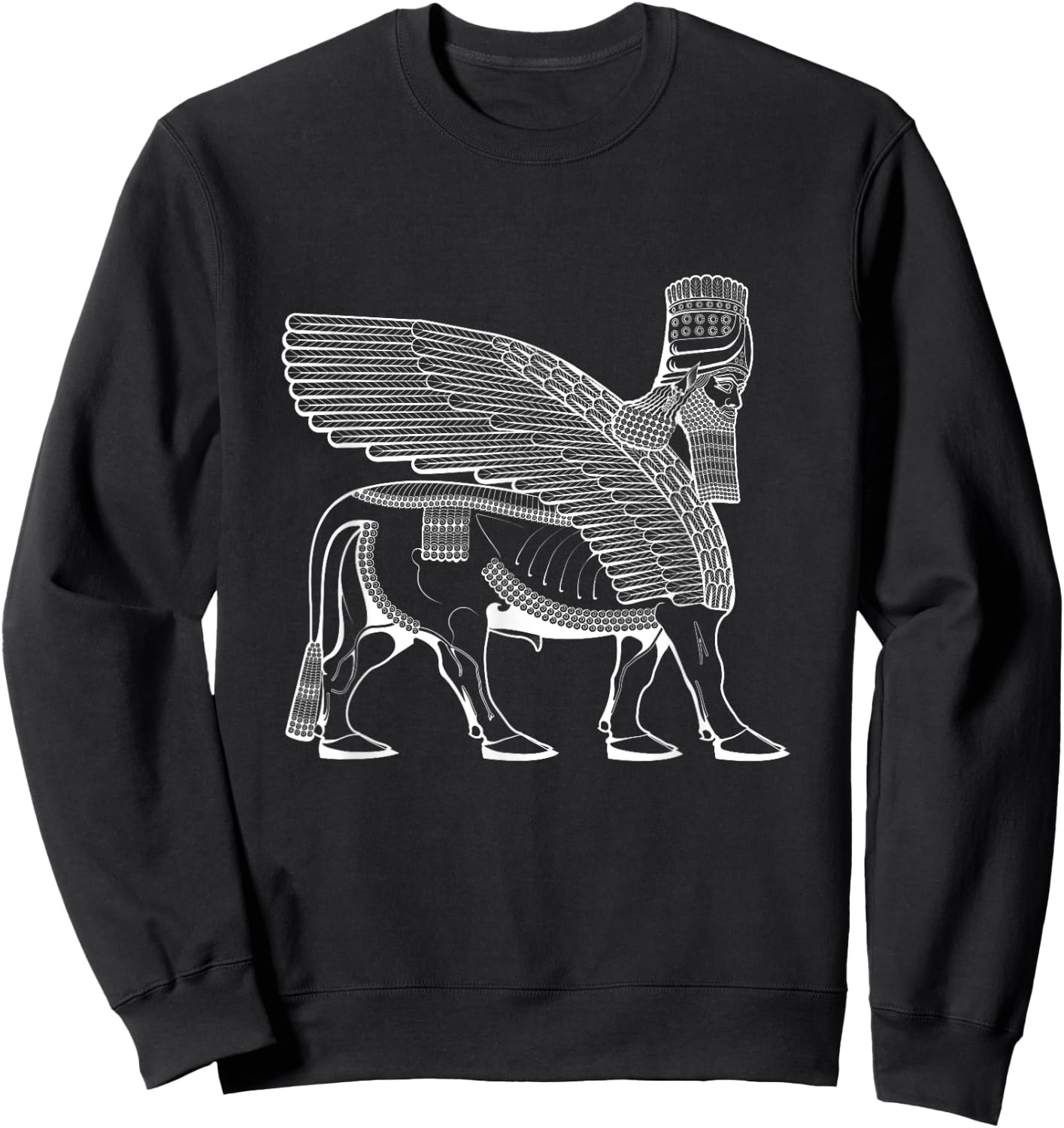 Lamassu Assyrian / White Lamassu Sweatshirt - Sweatshirt | Black
