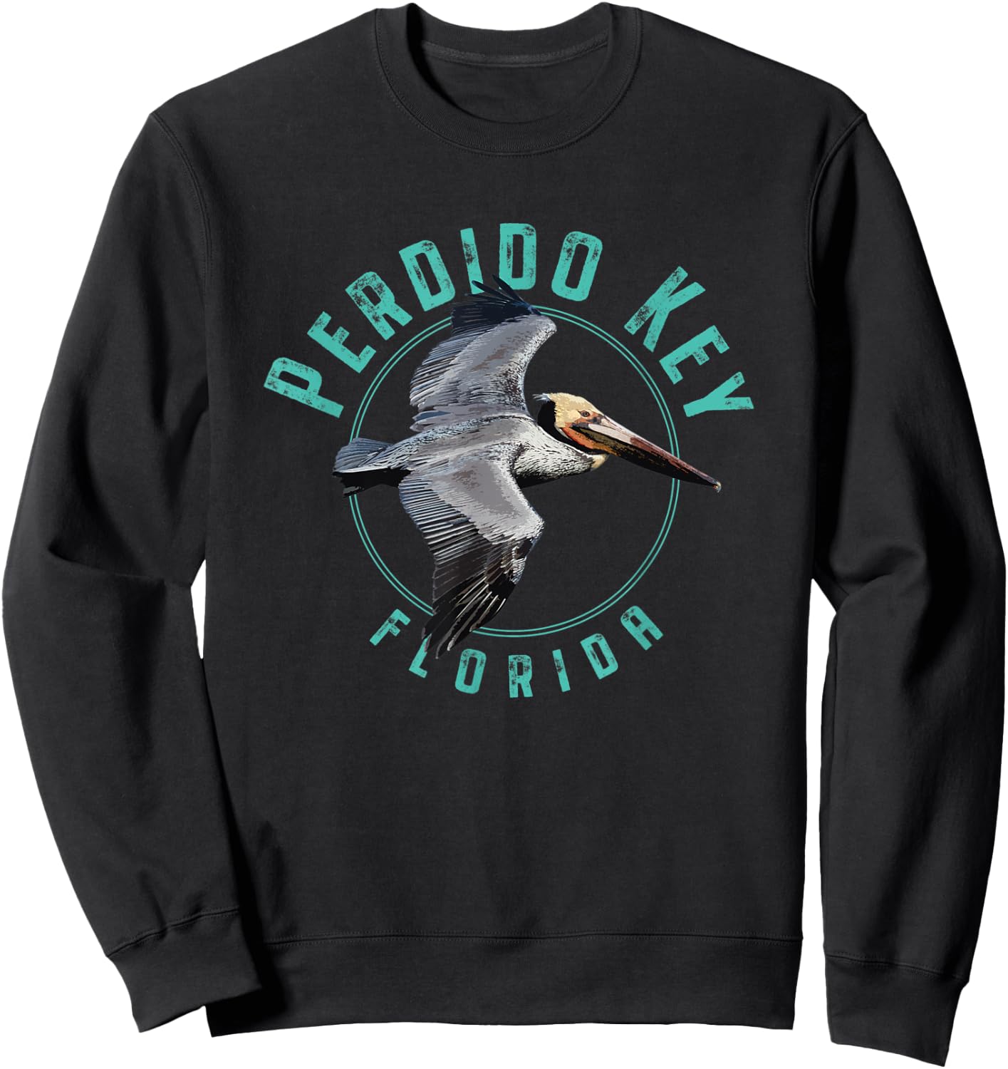 Perdido Key Florida Pelican Design Sweatshirt - Sweatshirt | Black