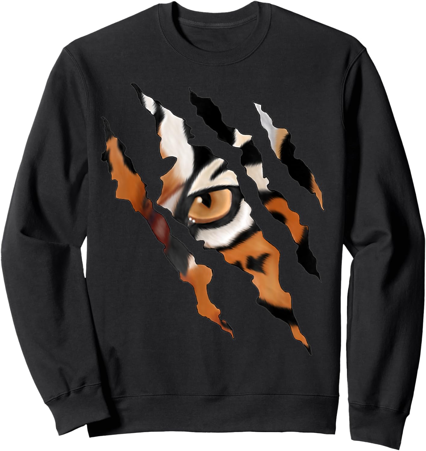 Fearless Tiger Cat Eye Claw Women Girls Kids Sweatshirt - Sweatshirt | Black