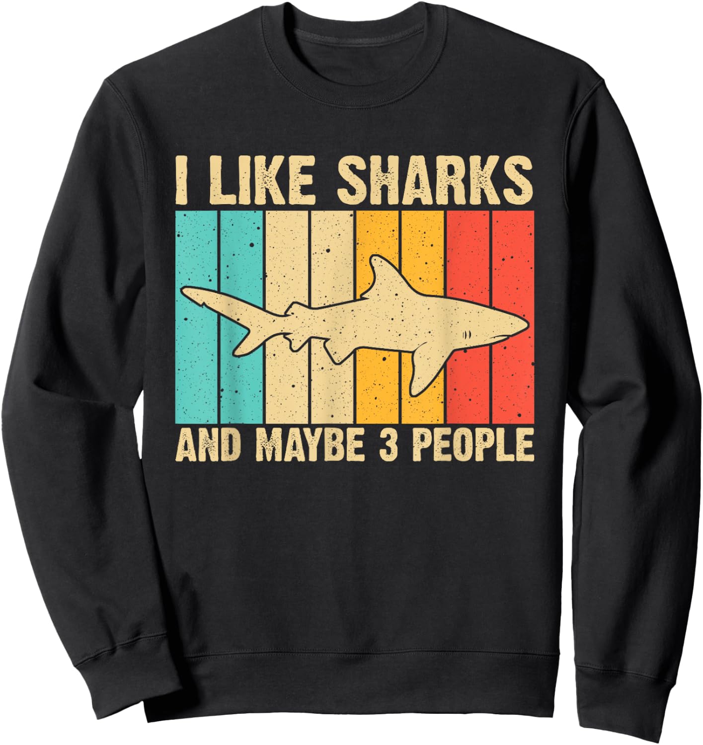 Funny Shark Design For Kids Men Women Animal Shark Stuff Sweatshirt - Sweatshirt | Black
