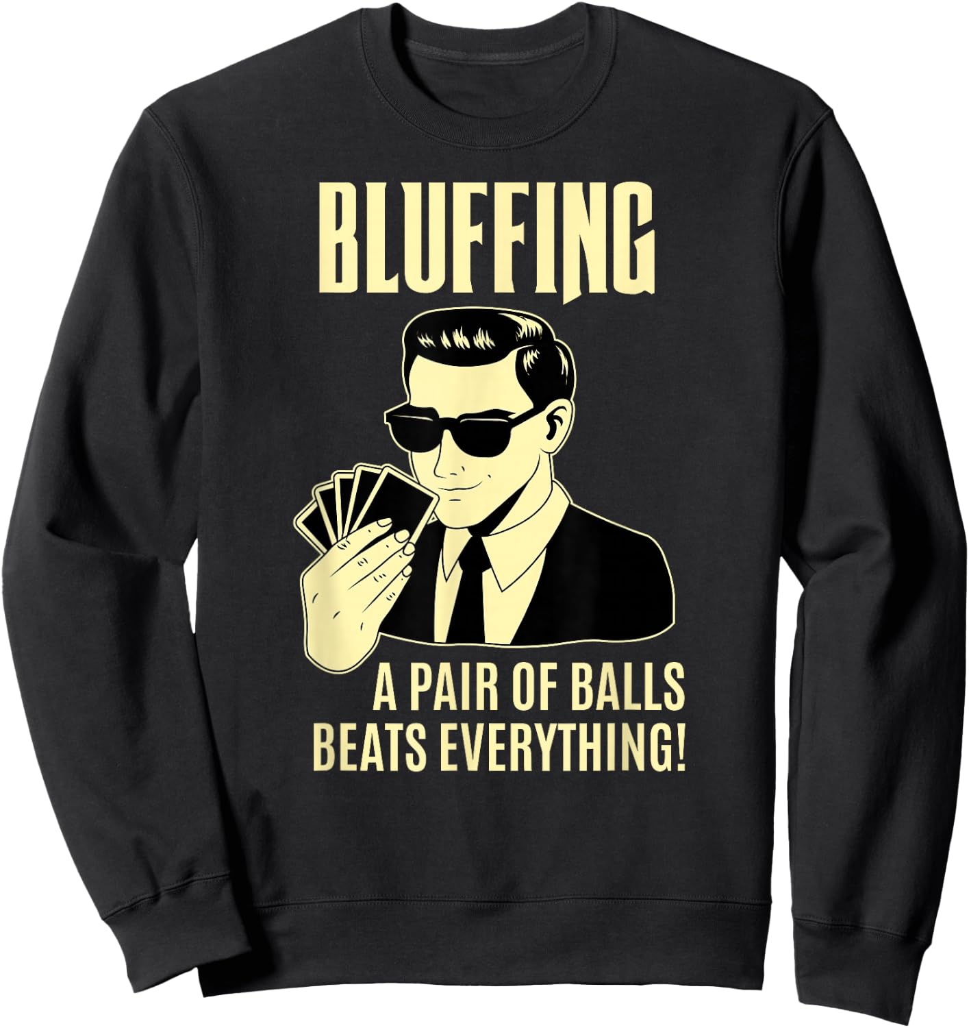 Poker Texas Holdem Card Chips Poker Player Sweatshirt - Sweatshirt | Black