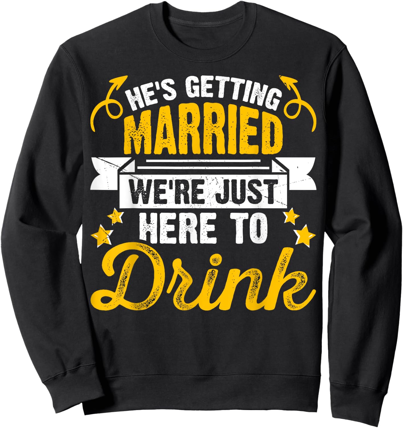 Funny Bride Groom Wedding Bachelor Bachelorette Party Sweatshirt - Sweatshirt | Black