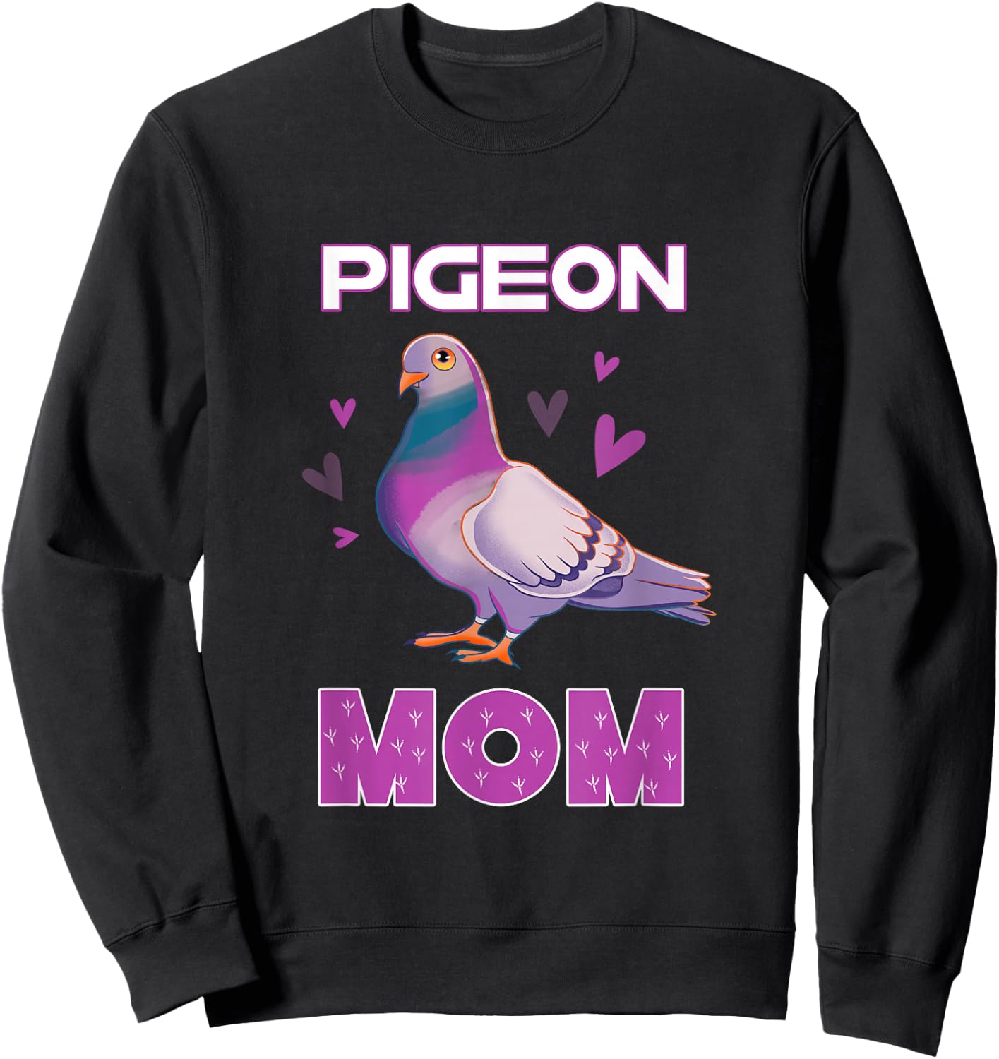 Pigeon Mom Cute Pigeon Illustration Pigeon Owner Sweatshirt - Sweatshirt | Black