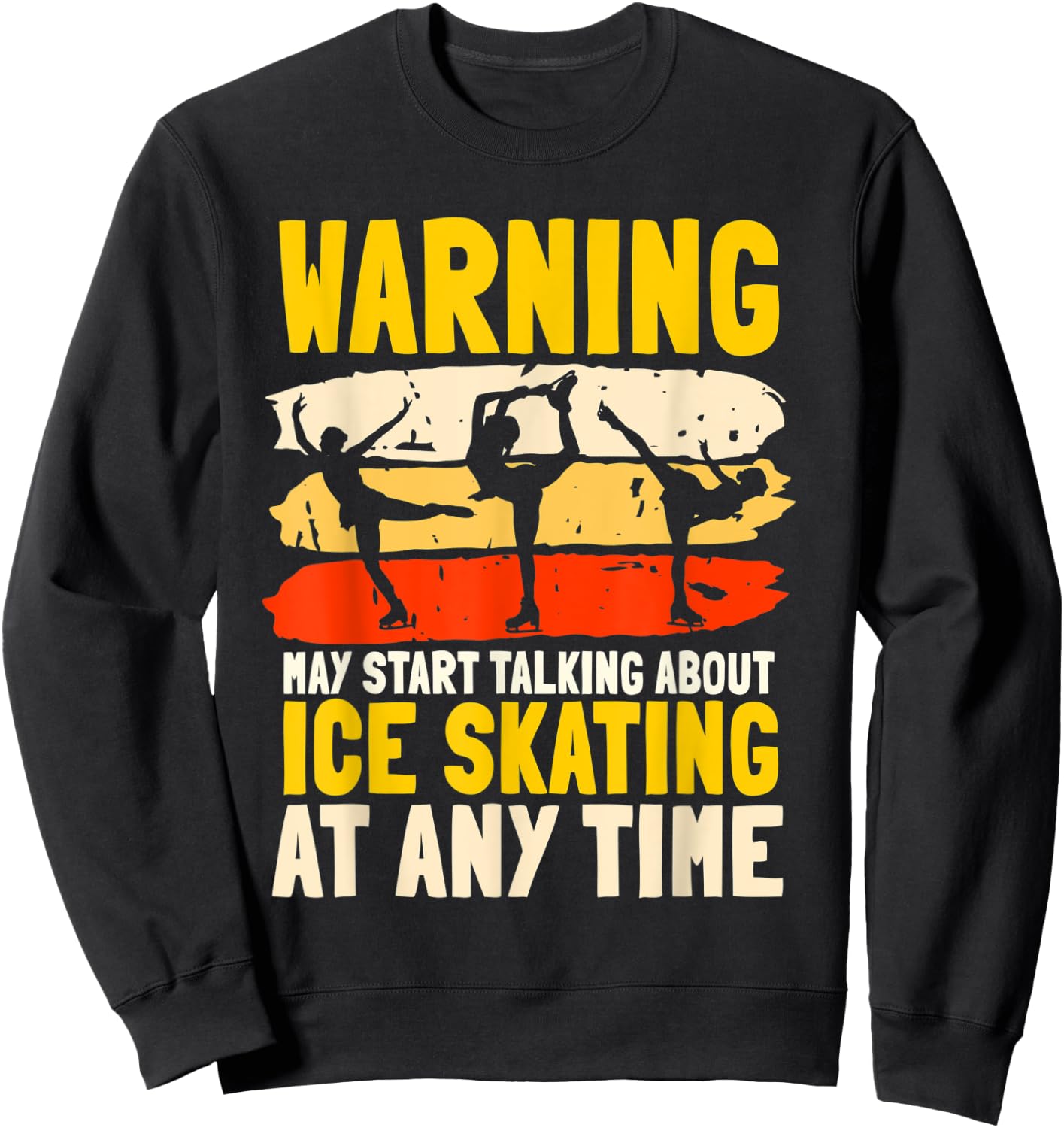 Ice Skating Retro Vintage Ice Skates Skating Sport Sweatshirt - Sweatshirt | Black