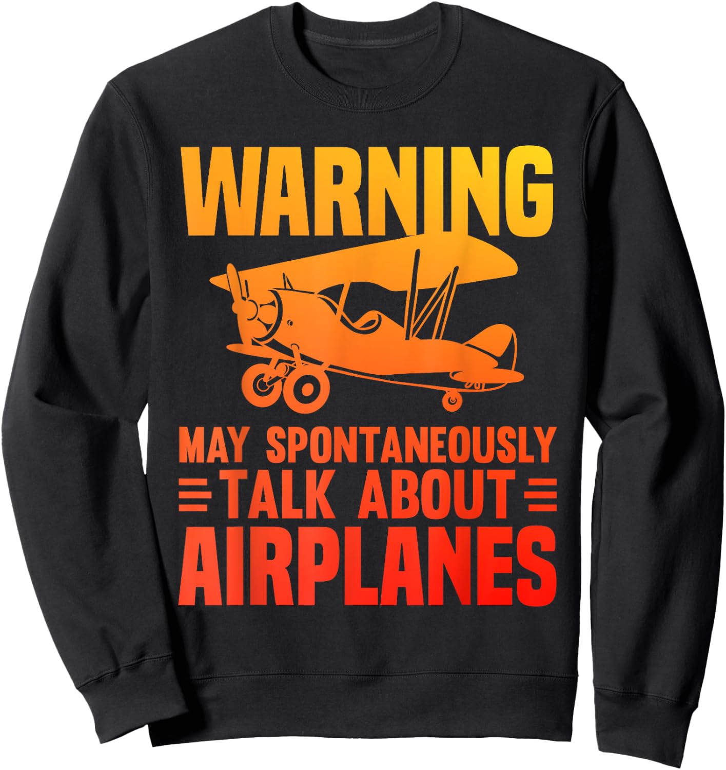 Funny Airplane Novelty Women Plane Aviation Pilot Sweatshirt - Sweatshirt | Black