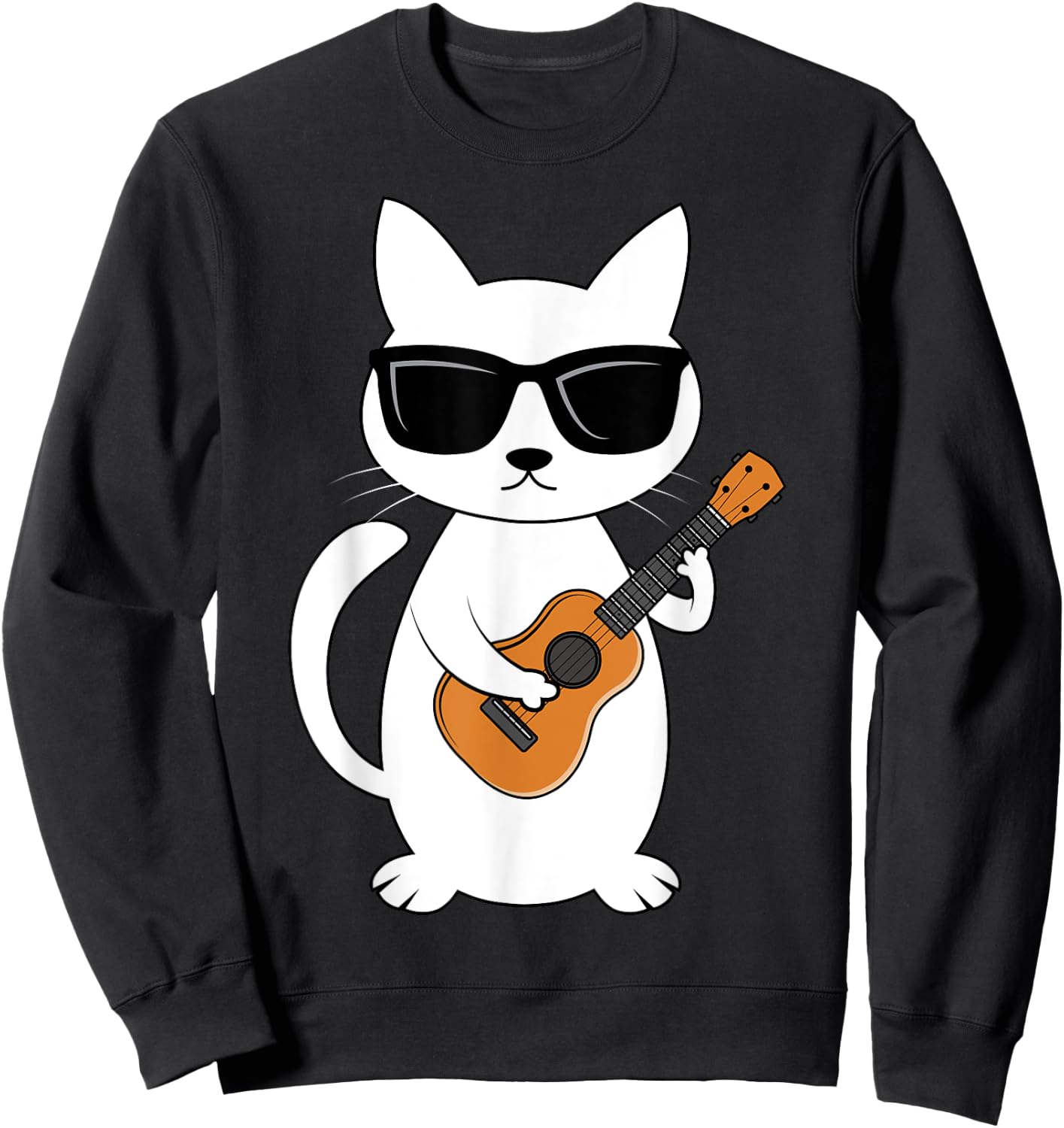 Ukulele Cat Ukulelist String Instrument Sweatshirt - Sweatshirt | Black