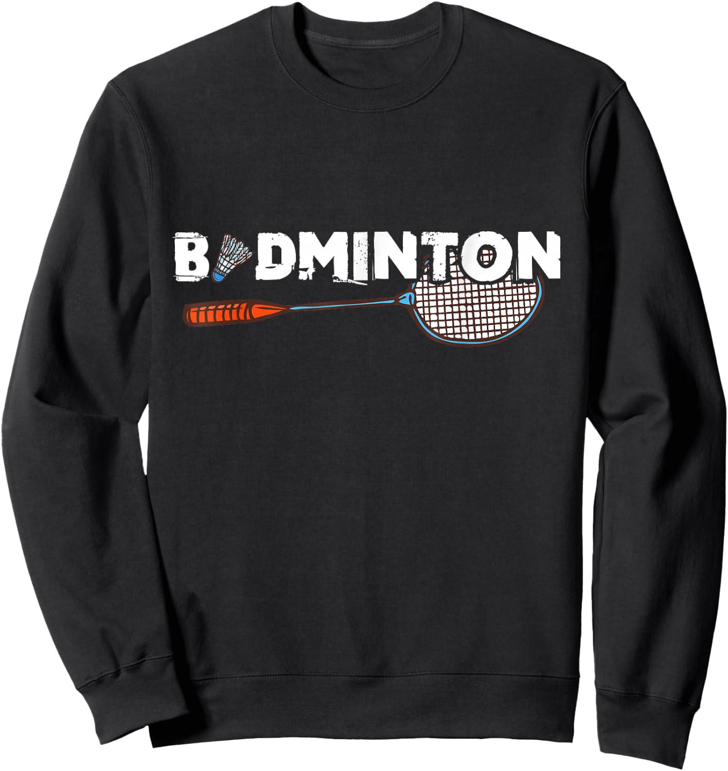Badminton Gifts with Cute Badminton Racket & Shuttlecock Sweatshirt - Sweatshirt | Black