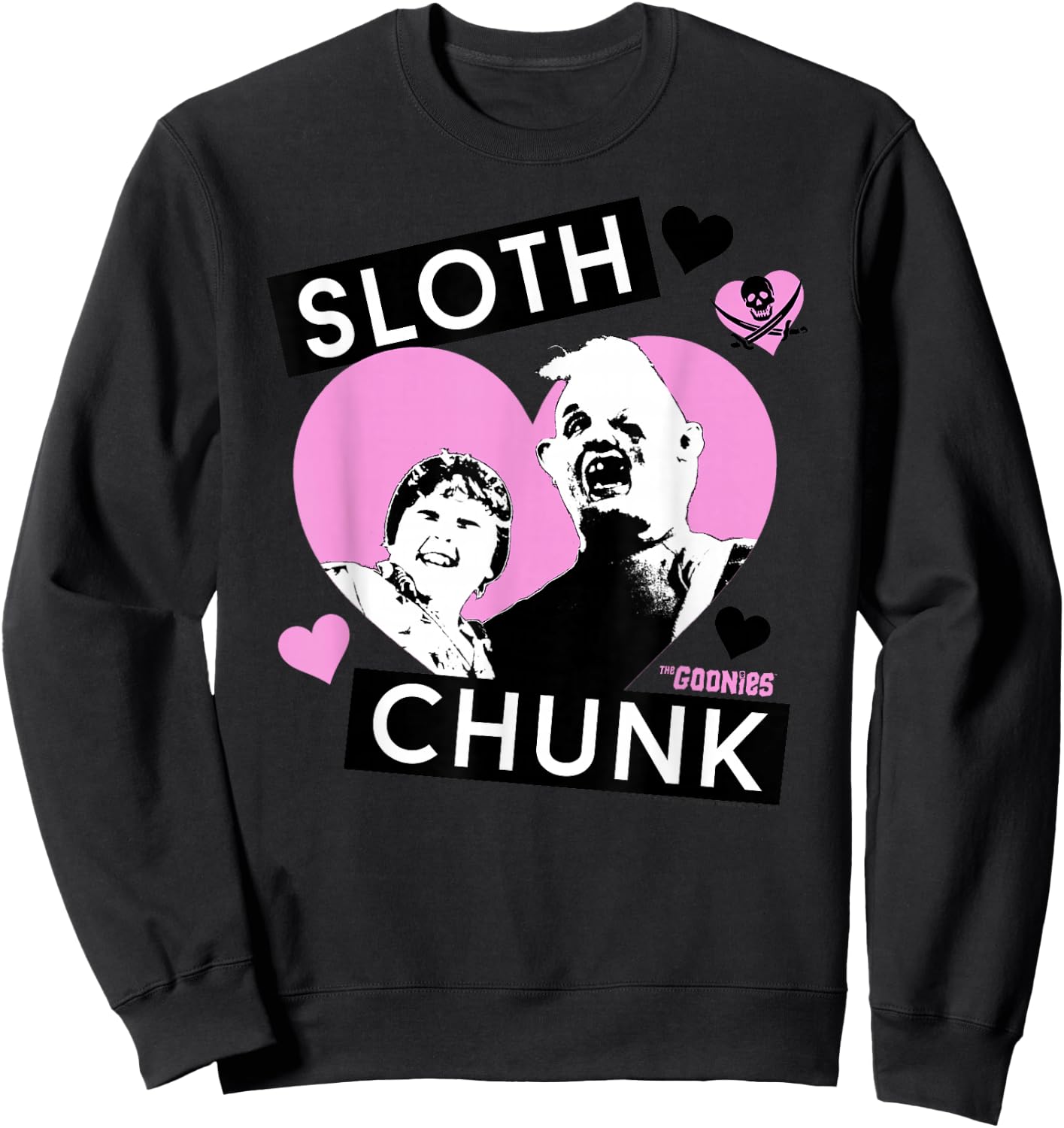 The Goonies Sloth and Chunk Hearts Movie Sweatshirt - Sweatshirt | Black