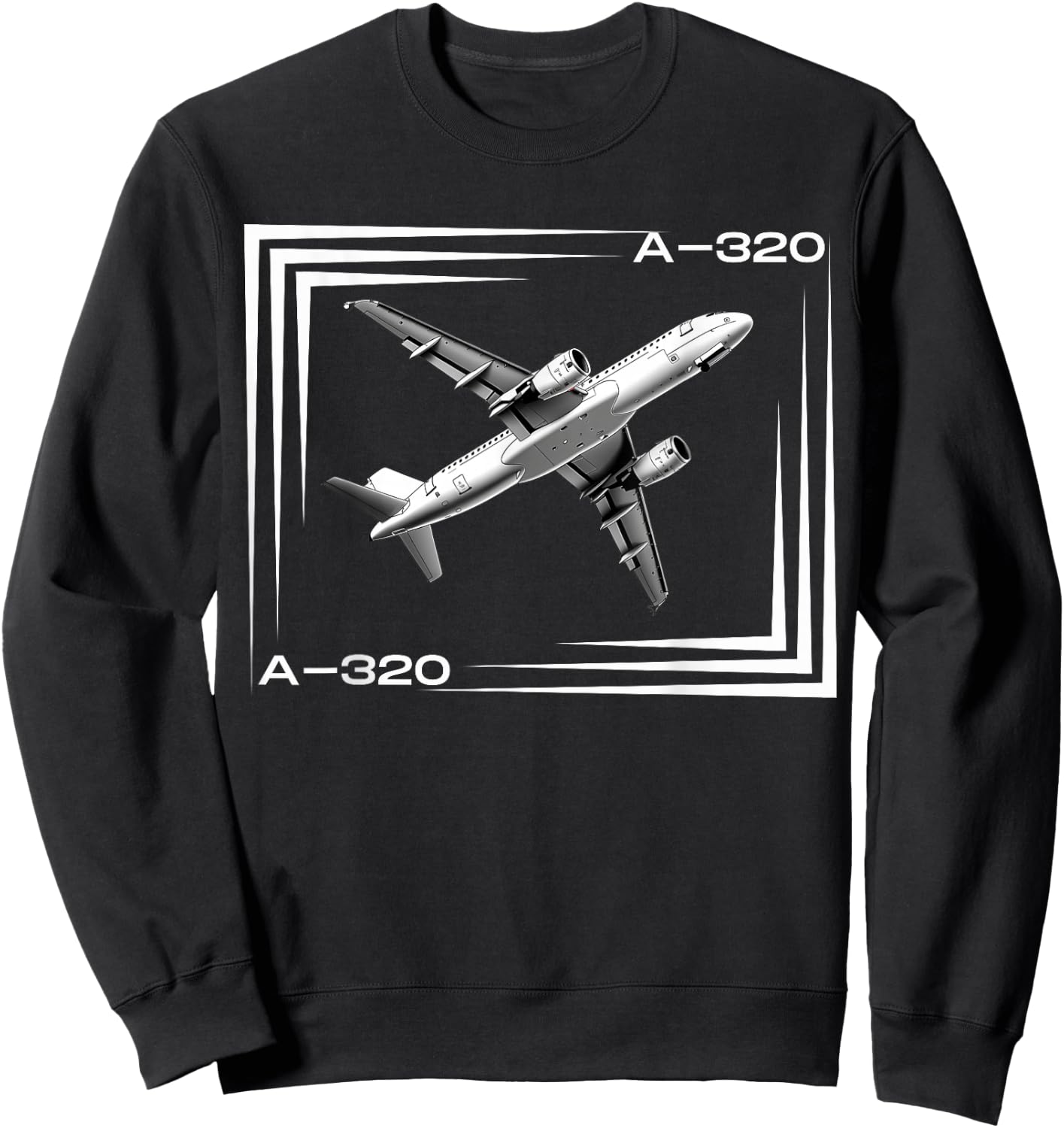 Airbus320 Airplane ! Aviation A320 Jet Sweatshirt - Sweatshirt | Black