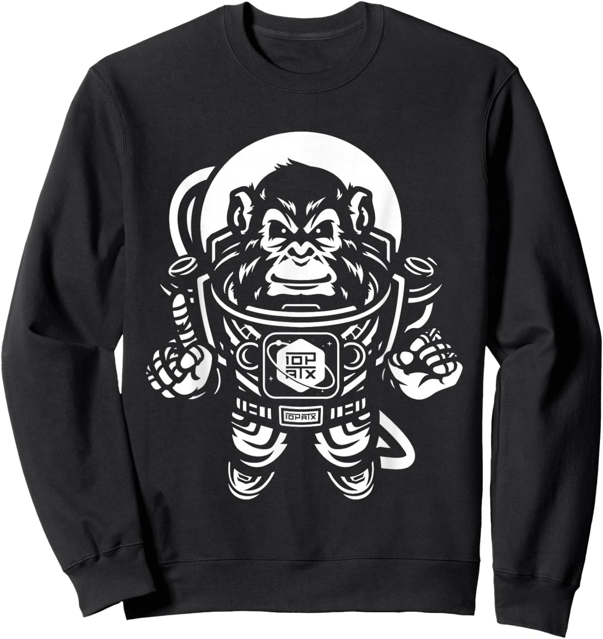 Ape Astronaut in Space - 10th Planet Austin Jiu Jitsu Shirt Sweatshirt - Sweatshirt | Black