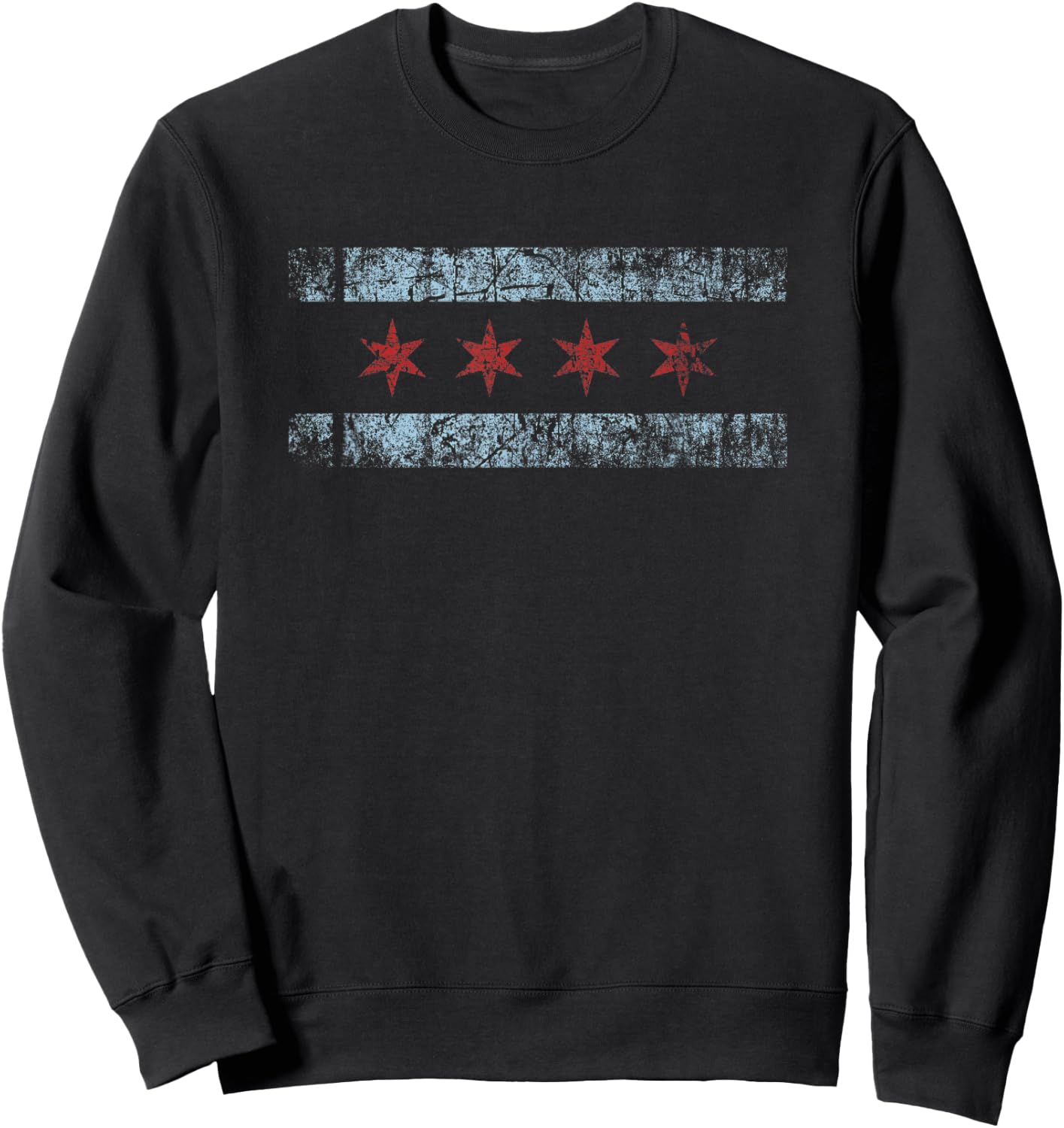 Chicago Flag Retro Windy City Graphic Sweatshirt - Sweatshirt | Black