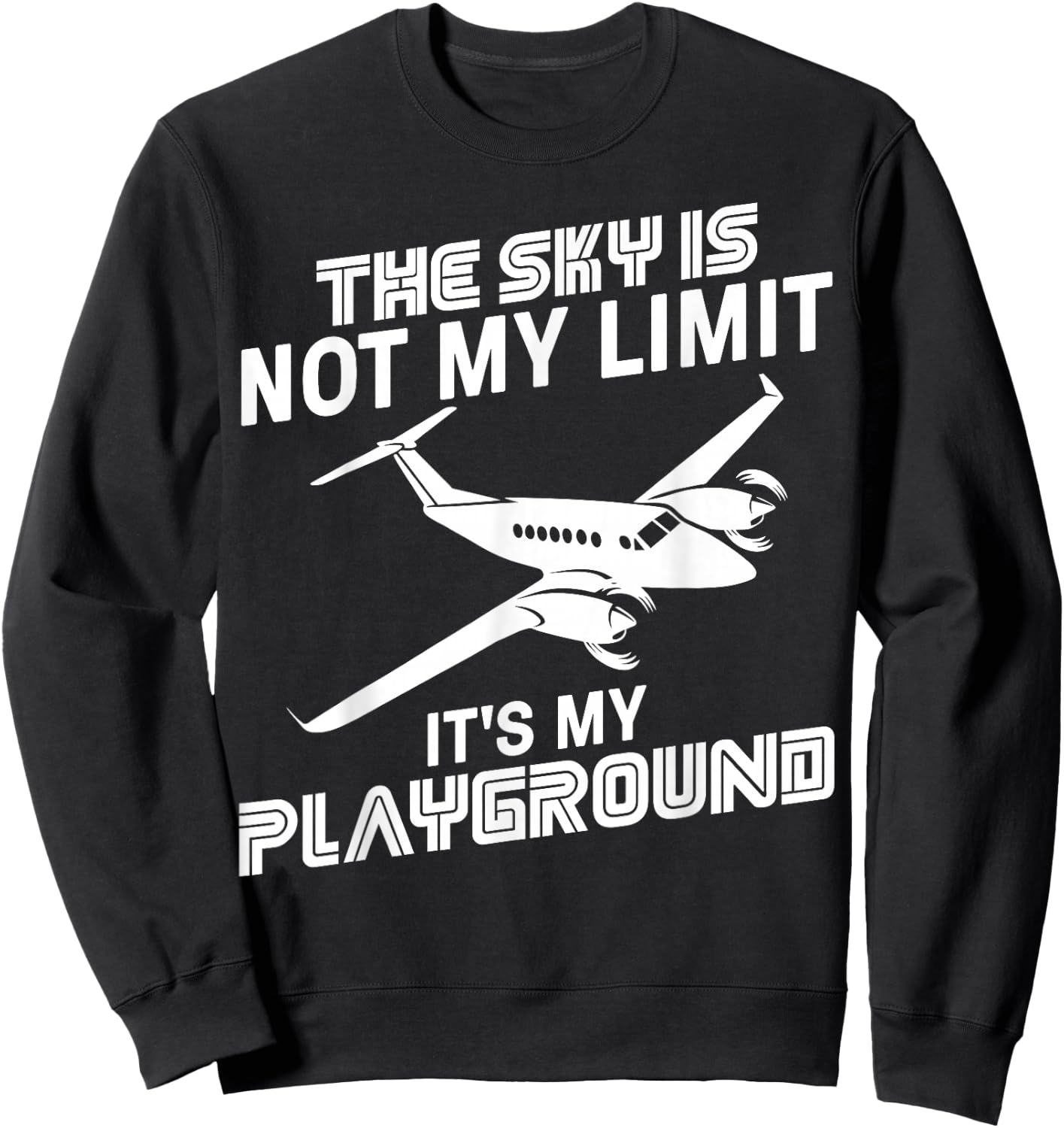 Funny Airplane Pilot Art Women Aeroplane Aircraft Sweatshirt - Sweatshirt | Black