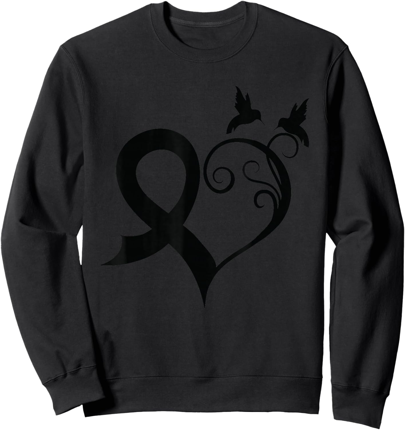 Melanoma Awareness Shirt | Support Family Member | Ribbon Sweatshirt - Sweatshirt | Black