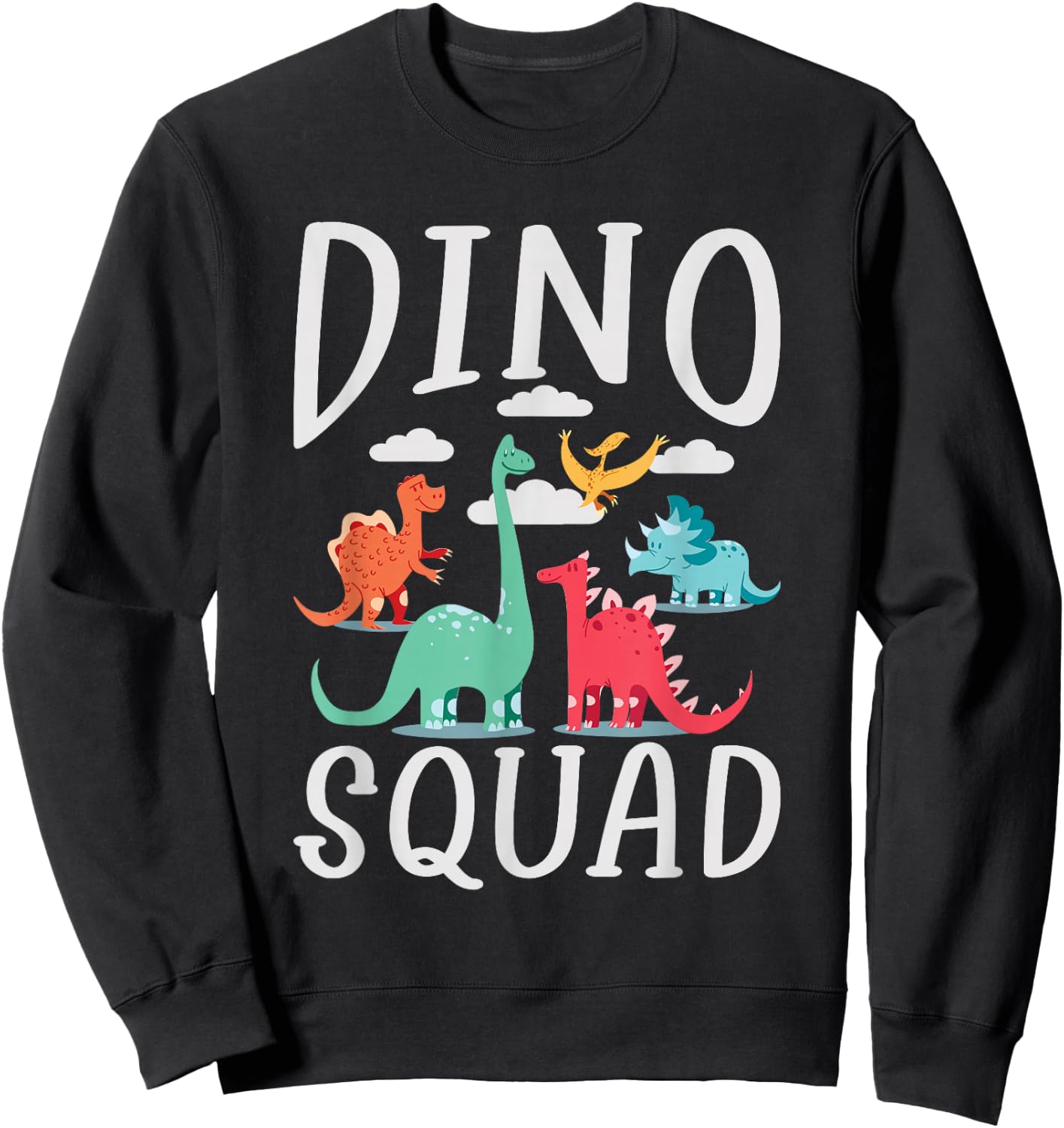 Dino Squad Fossils Dinsosaur Sweatshirt - Sweatshirt | Black