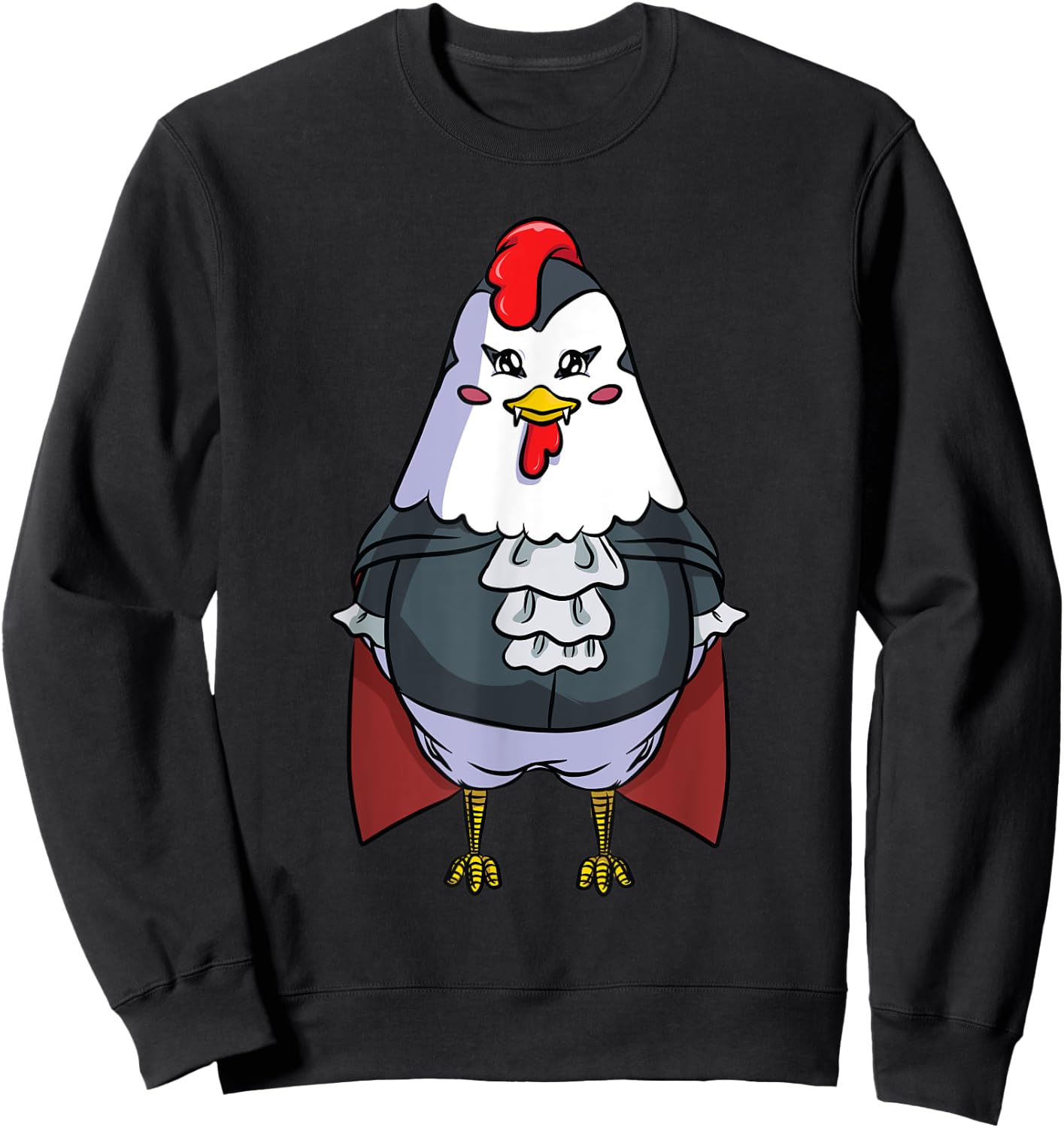 Chicken Vampire Costume for Halloween Chickens Sweatshirt - Sweatshirt | Black