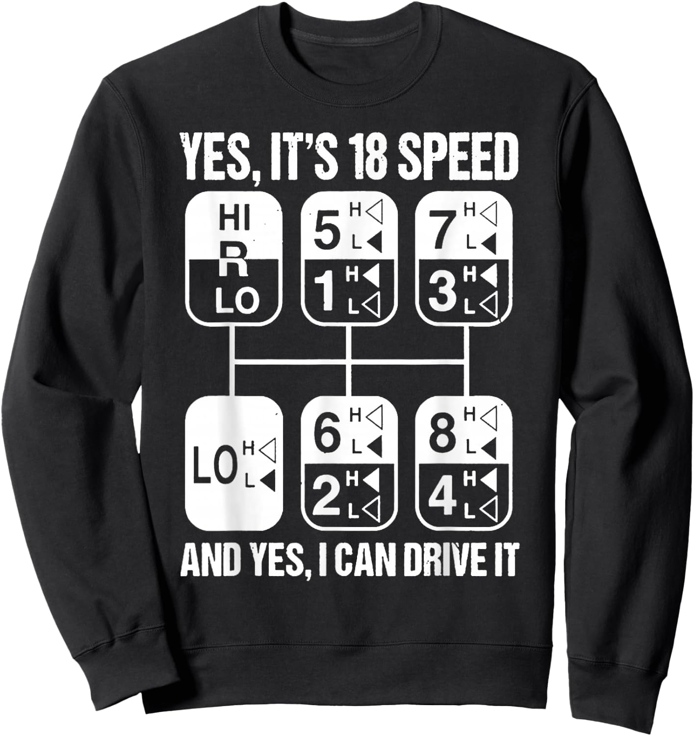Trucker Yes It's 18 Speed And Yes I Can Drive It Truck Lover Sweatshirt - Sweatshirt | Black