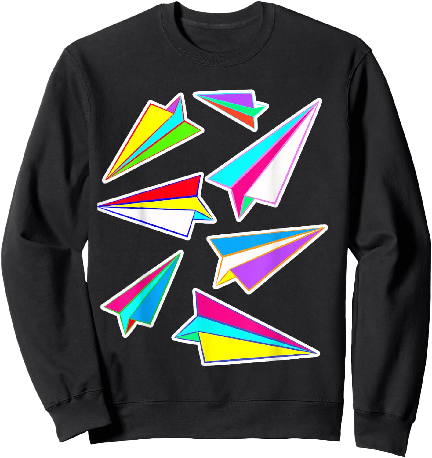 Boys Funny Paper Airplane Pilot Origami Shirt Sweatshirt - Sweatshirt | Black