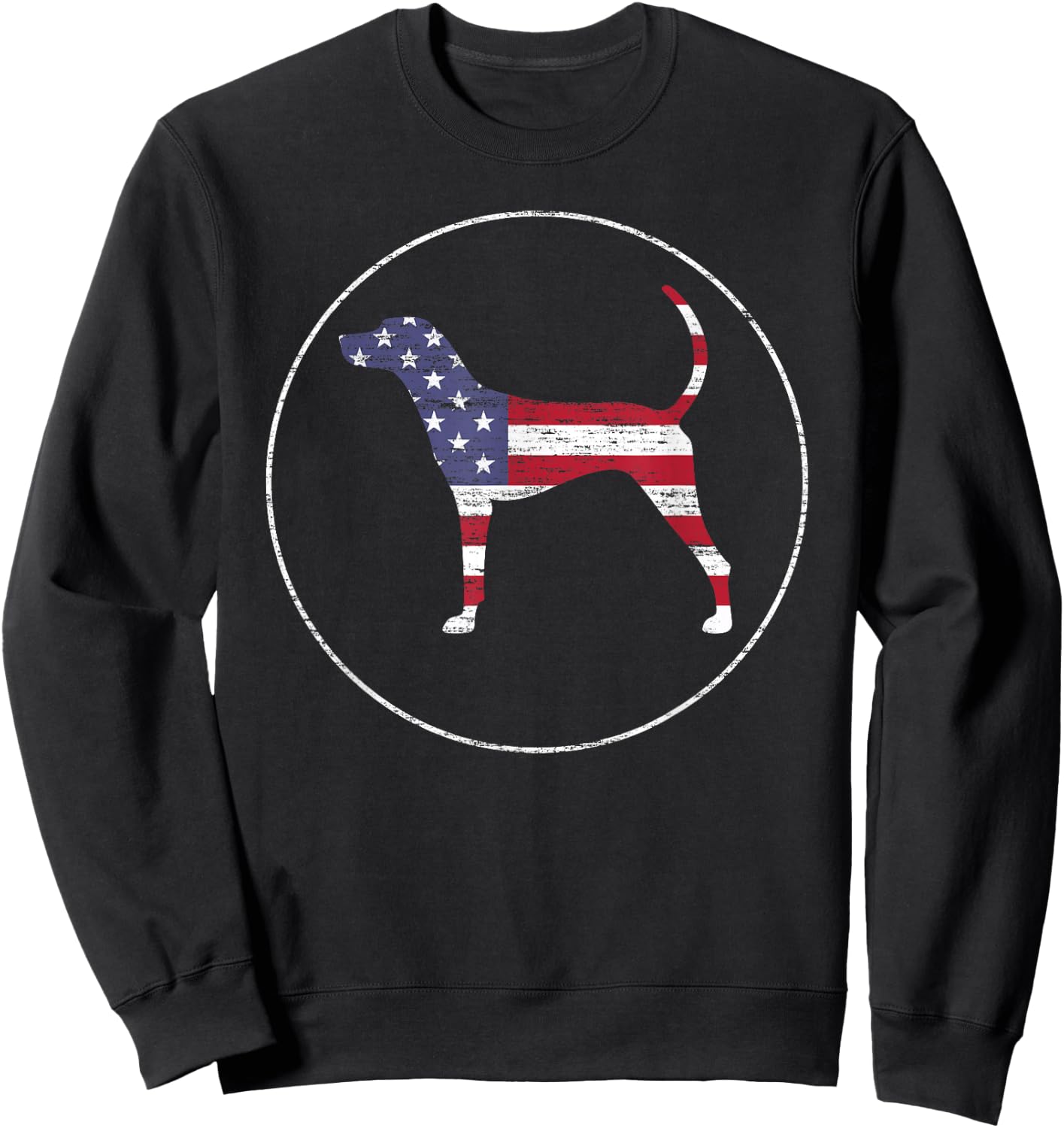 Plott Hound American Flag Patriotic Dog Owner Men Sweatshirt - Sweatshirt | Black