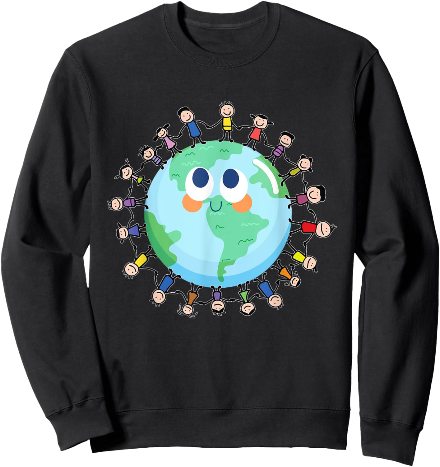 Earth Day Happy Children Around the World - Save The planet Sweatshirt - Sweatshirt | Black
