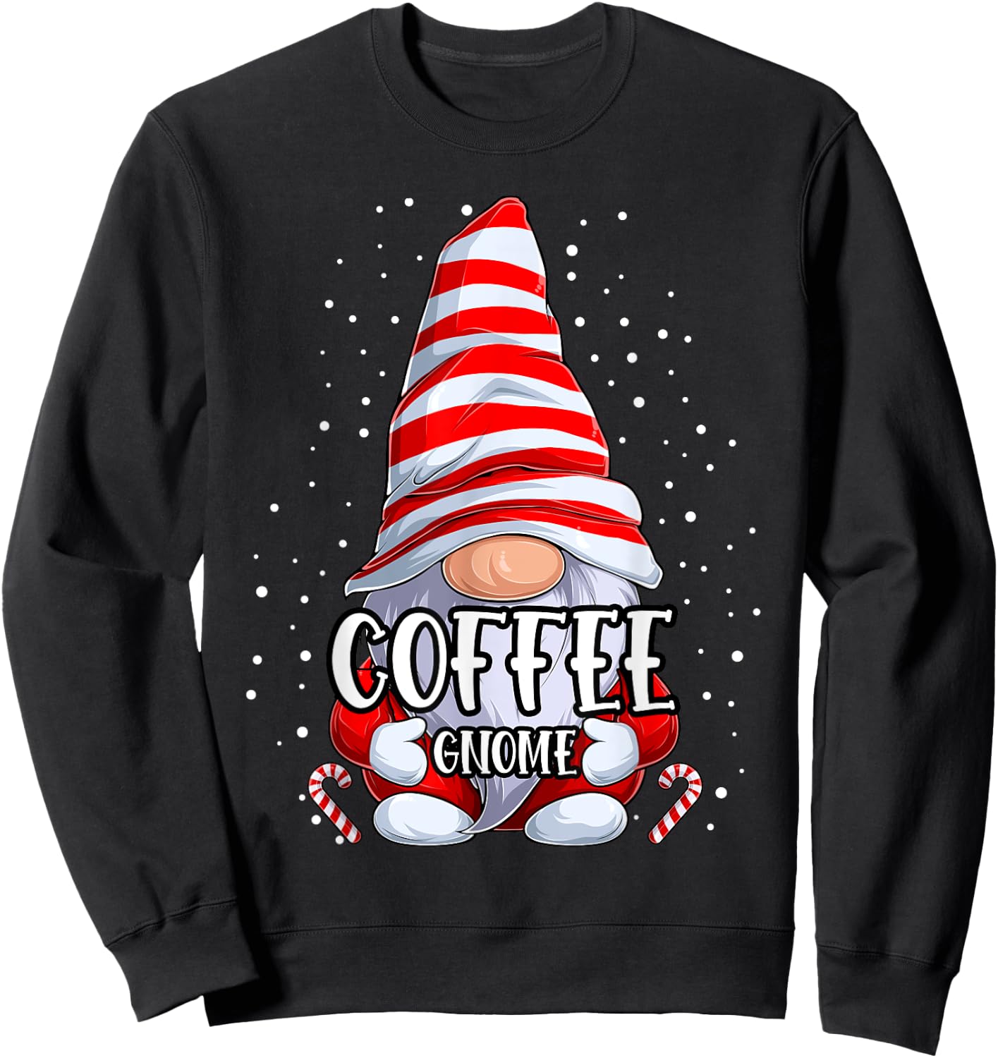 Coffee Gnome christmas pajamas matching family group Sweatshirt - Sweatshirt | Black