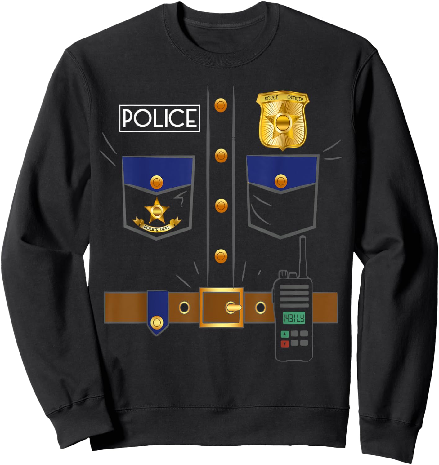 Police Officer Costume Police Costume For Kids Funny Police Sweatshirt - Sweatshirt | Black