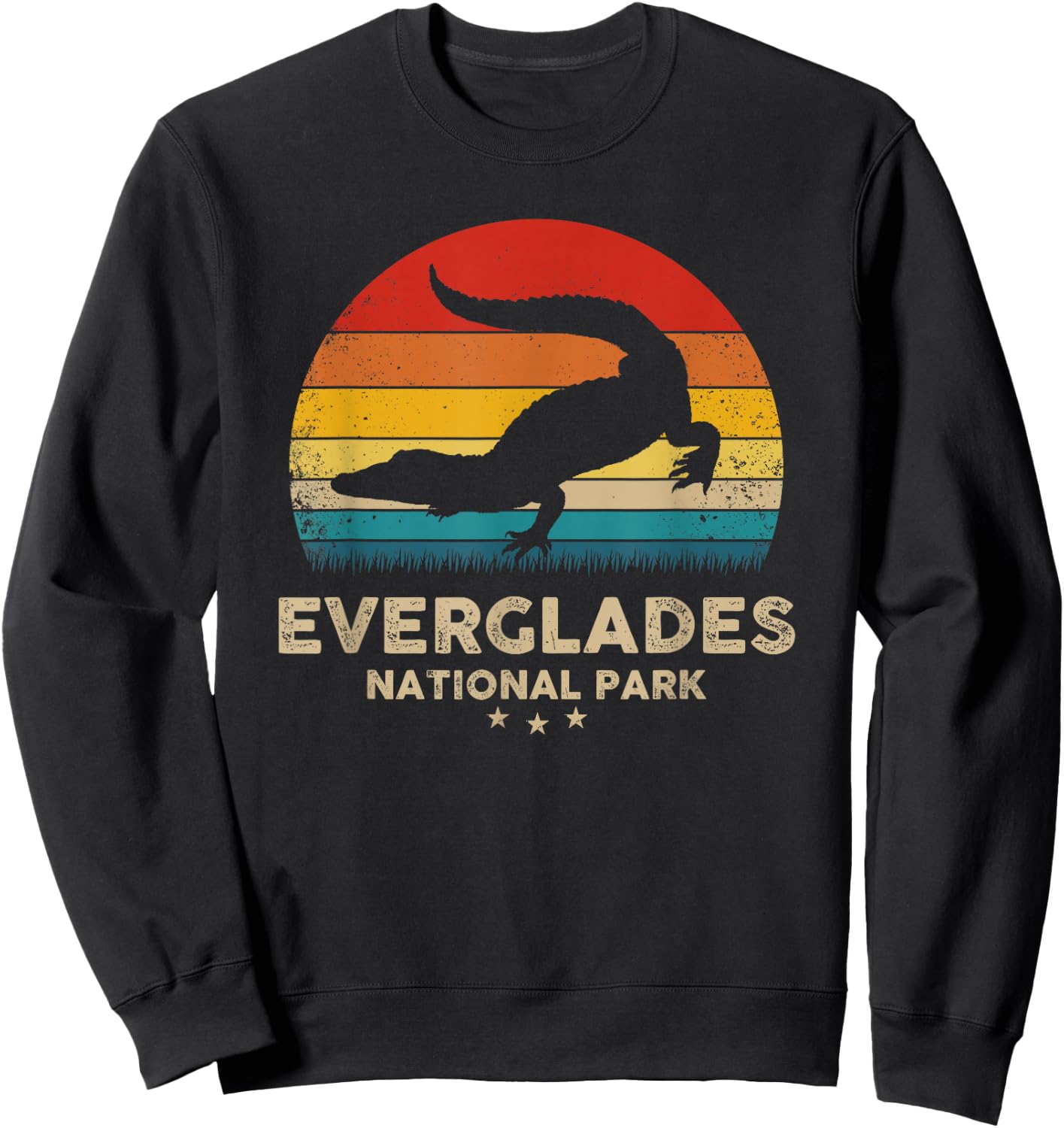 Everglades - National Park Retro Souvenir Sweatshirt - Sweatshirt | Black