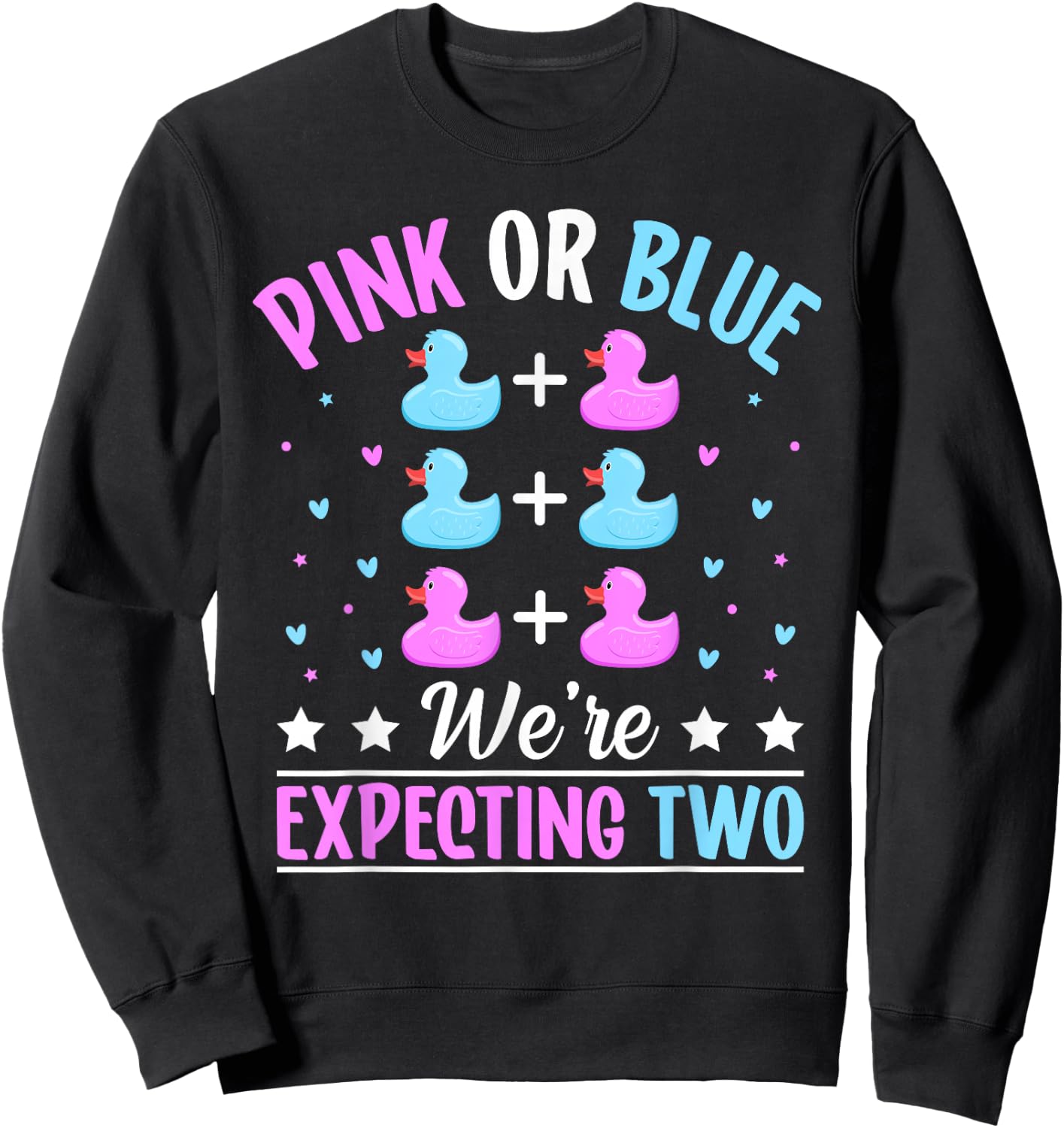 Pink or Blue We're expecting Two Twins Gender Announcement Sweatshirt - Sweatshirt | Black