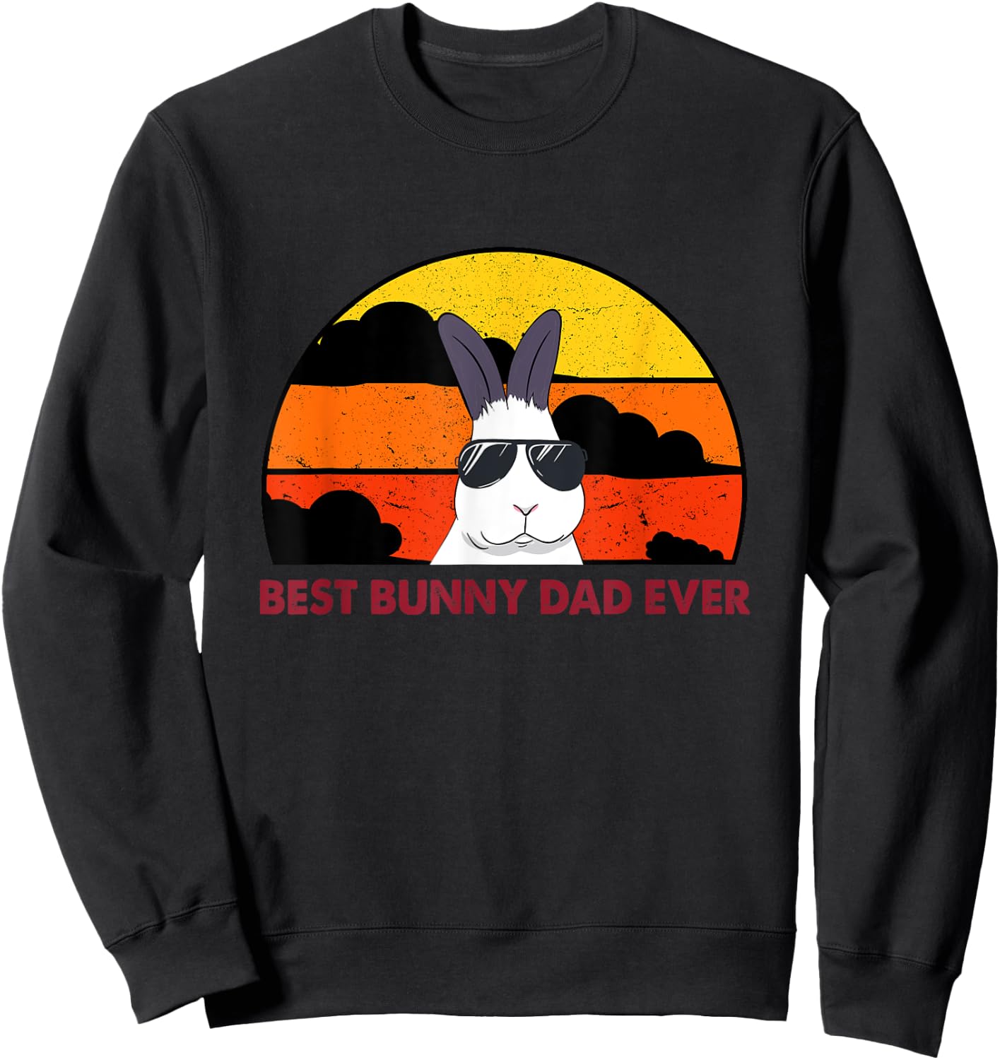 Best Bunny Dad Ever Rabbit Jumper - Dad Sweatshirt - Sweatshirt | Black