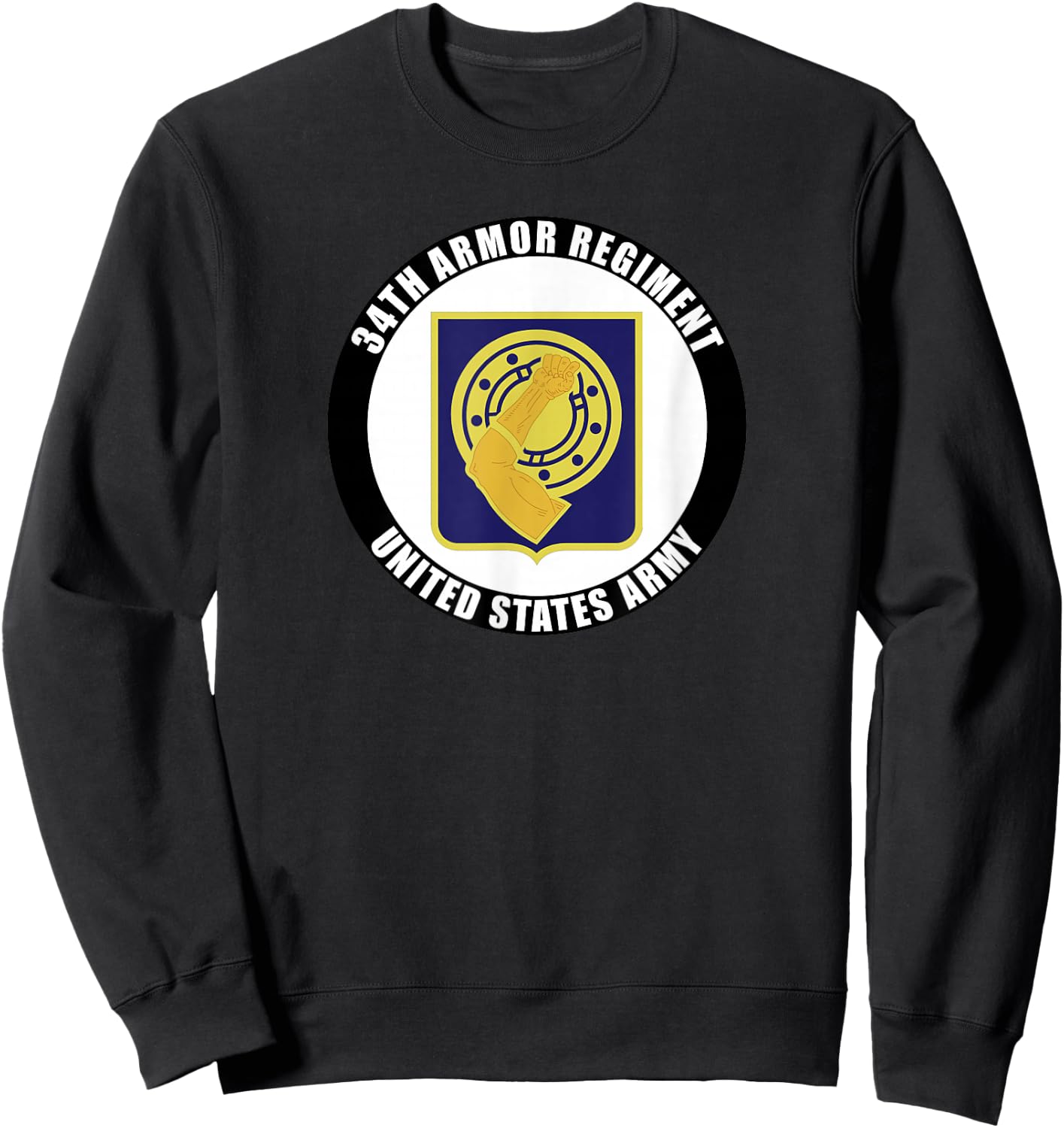 34th Armor Regiment United States Army Veteran Military Sweatshirt - Sweatshirt | Black