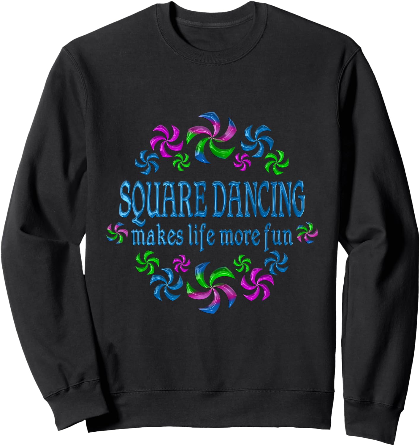Designs by Laurie -Adults Black Square Dance Sweatshirt - Sweatshirt | Black