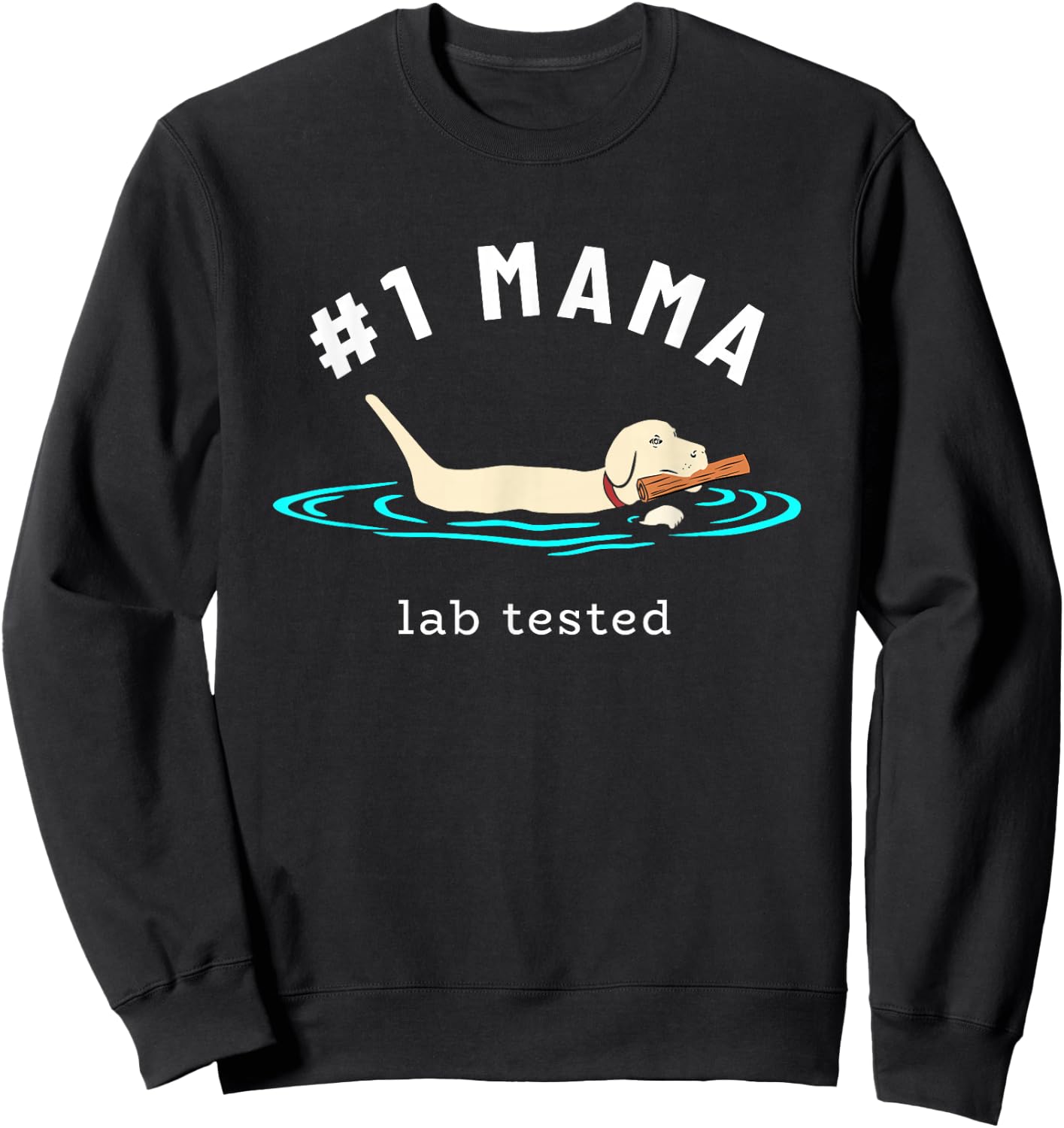 Lab Mom Yellow Labrador Retriever - Lab Dog Lover Women Girls Kids Sweatshirt - Sweatshirt | Black