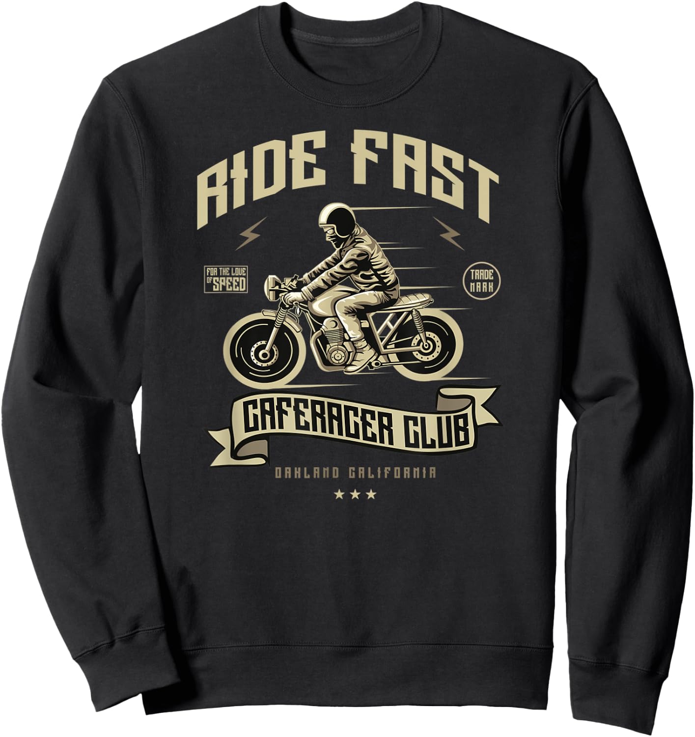 Cafe Racer Gift Ride Fast Cafe Racer Club Vintage Sweatshirt - Sweatshirt | Black