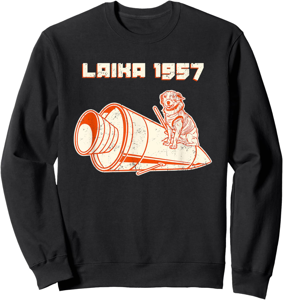 Laika Gagarin Dog Sputnik Russian Russia USSR Women Sweatshirt - Sweatshirt | Black