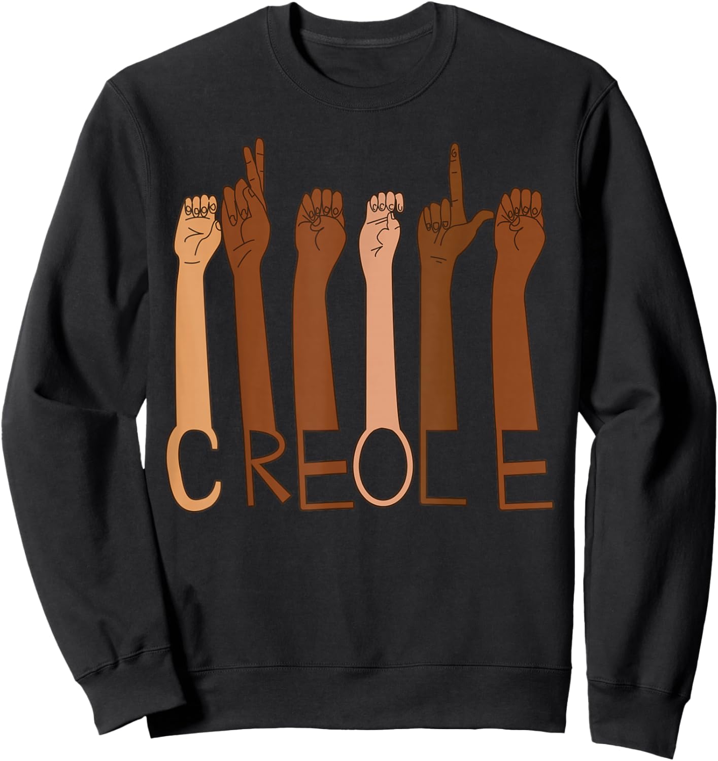Creole Pride Diversity Inclusive Louisiana New Orleans ASL Sweatshirt - Sweatshirt | Black