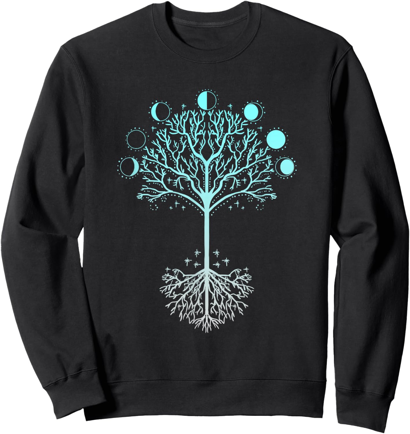 Tree Of Life Moon Phases Art Spiritual Meditation Yoga Yogi Sweatshirt - Sweatshirt | Black