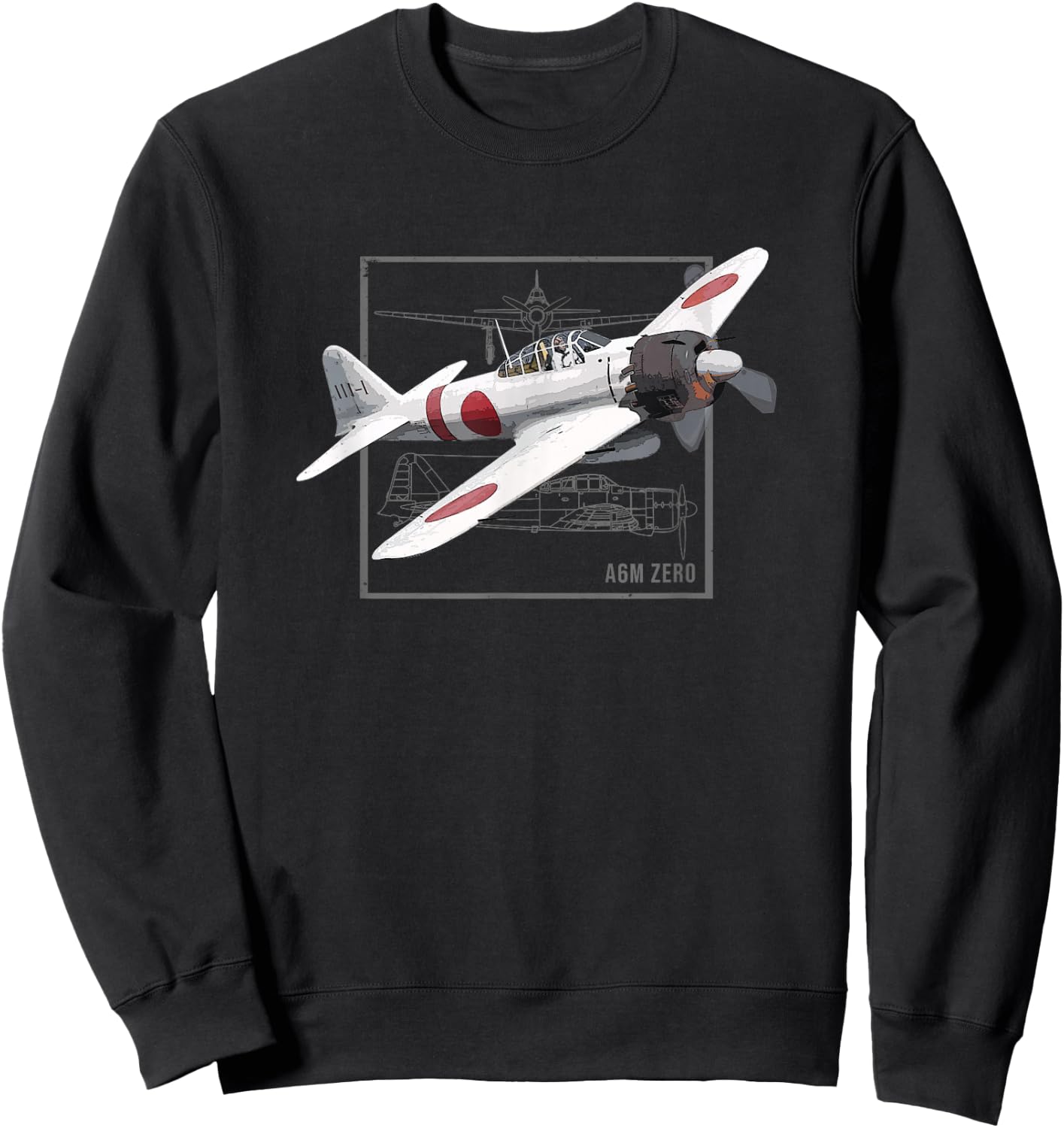 A6M Zero Fighter Japan WW2 Fighter Plane Sweatshirt - Sweatshirt | Black