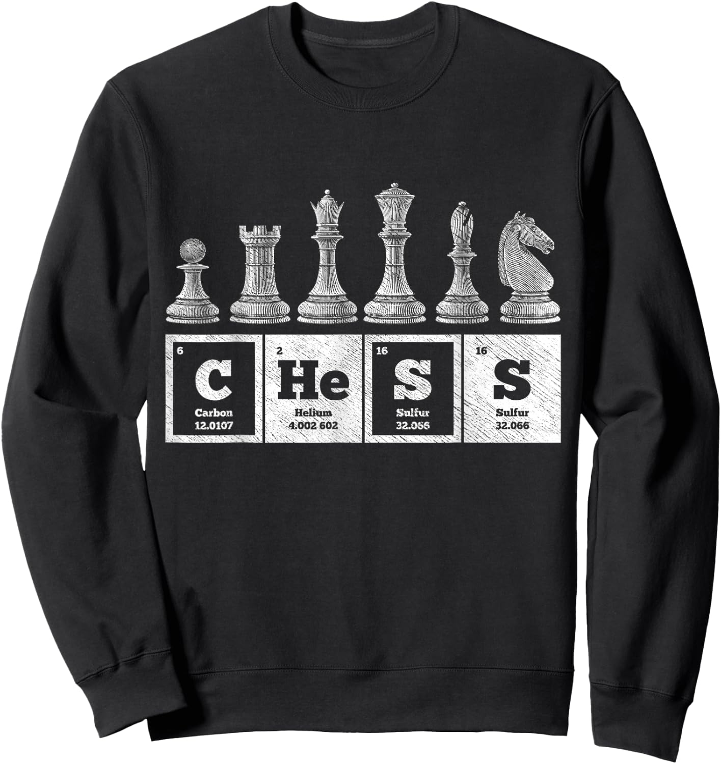 Funny Chess Player Geek Periodic System Chemistry Elements Sweatshirt - Sweatshirt | Black
