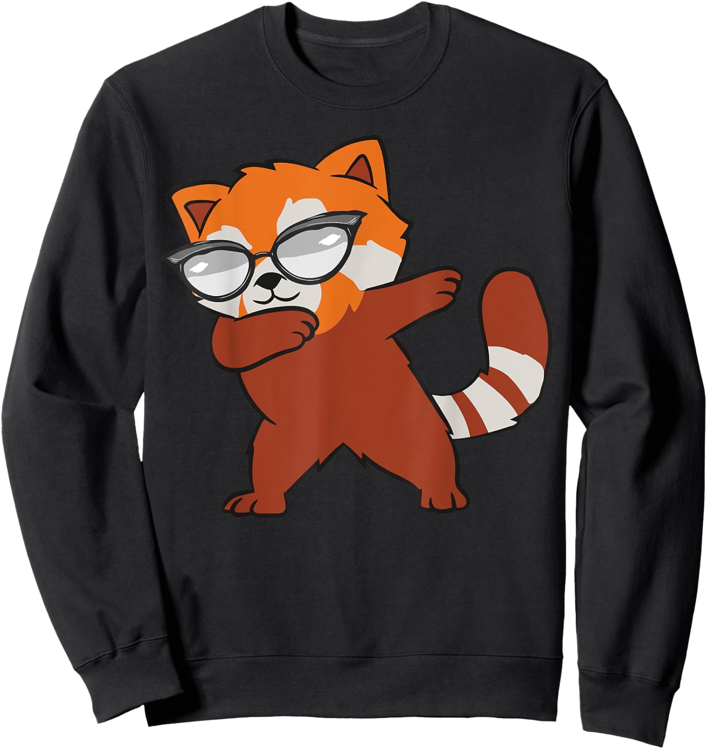 Red Panda Dabbing Funny Red Pandas Animal Lover Graphic Sweatshirt - Sweatshirt | Black