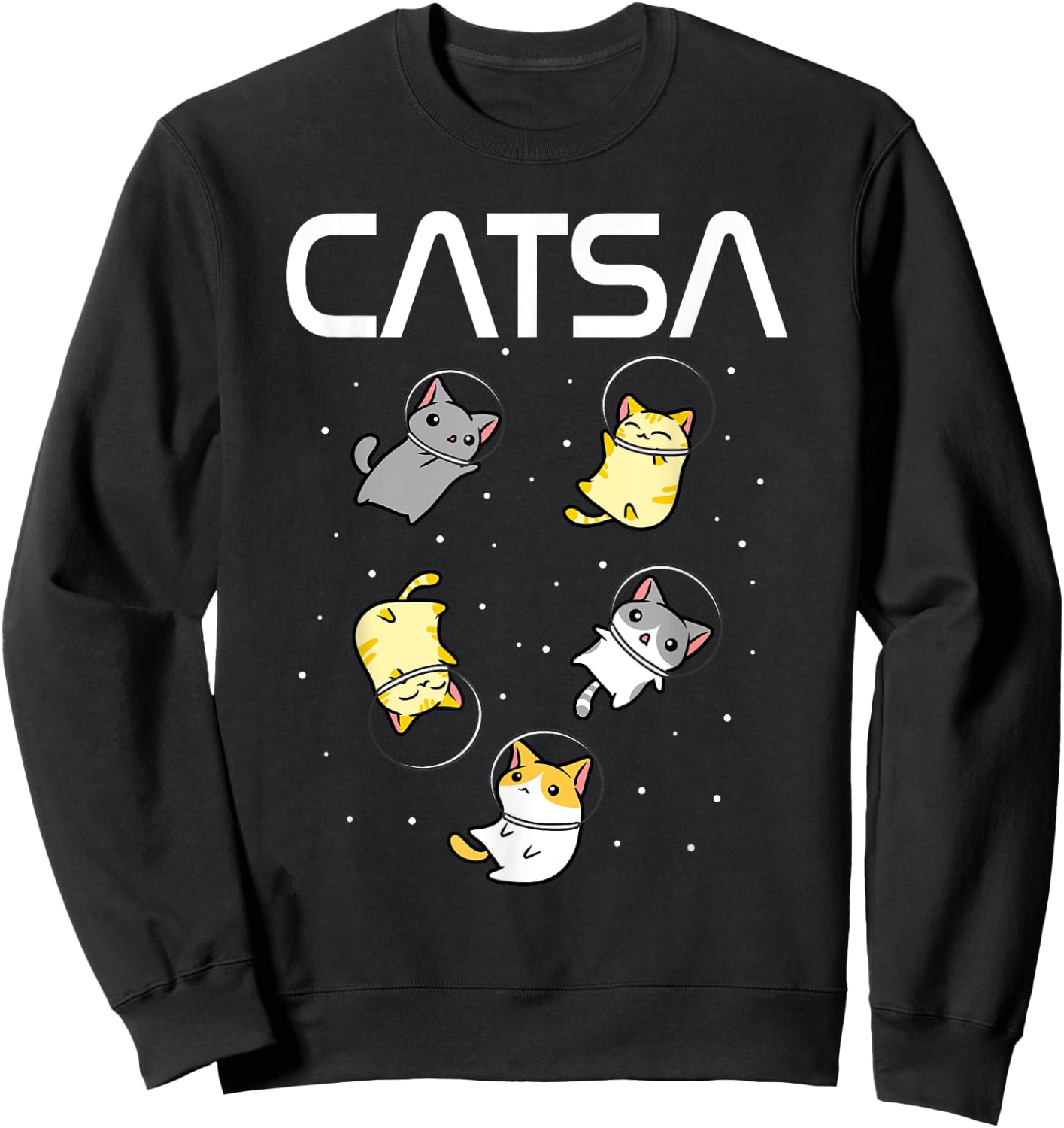 Funny Space Astronaut Cat Gifts Men Women Kids Cats Space Sweatshirt - Sweatshirt | Black