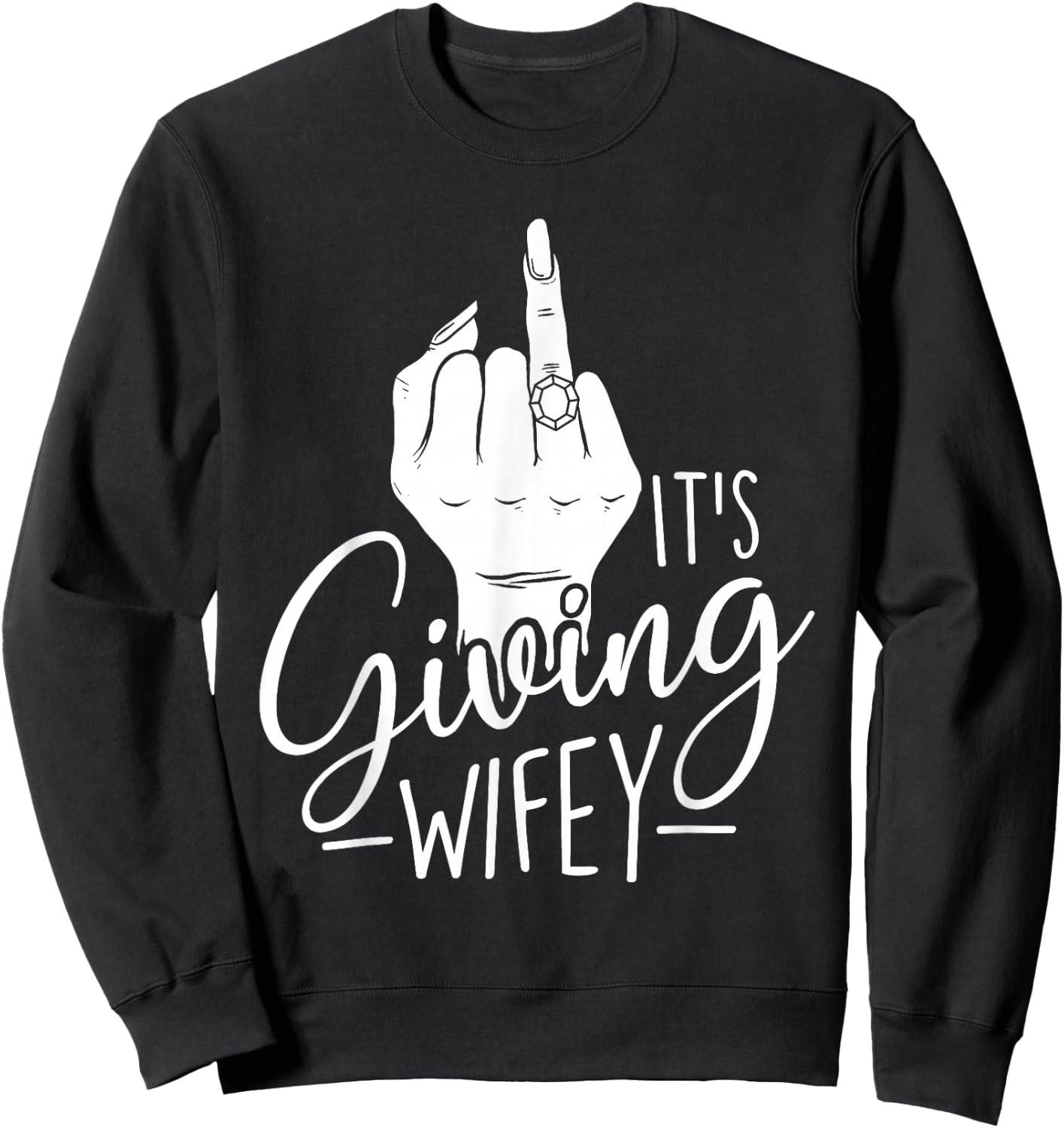 It's Giving Wifey - Wedding Bride Bachelorette Bridal Party Sweatshirt - Sweatshirt | Black