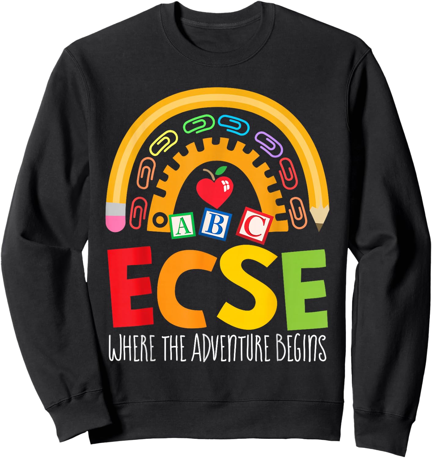 Early Childhood Special Education SPED ECSE Crew Squad Sweatshirt - Sweatshirt | Black